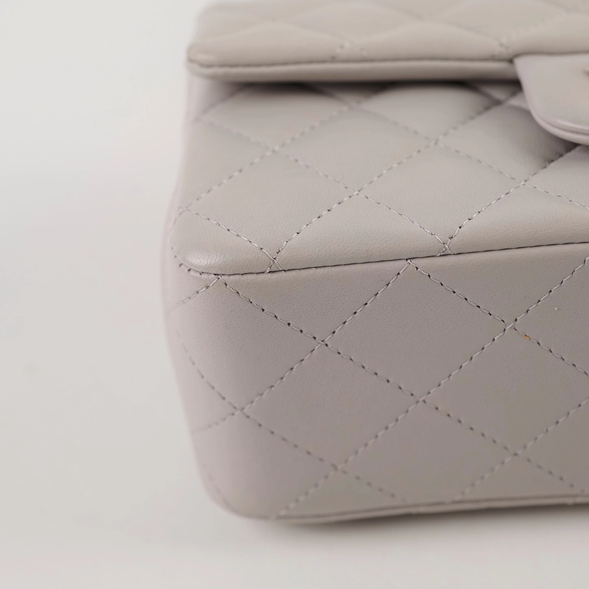 Chanel Mini Rectangular With Top Handle Light Grey