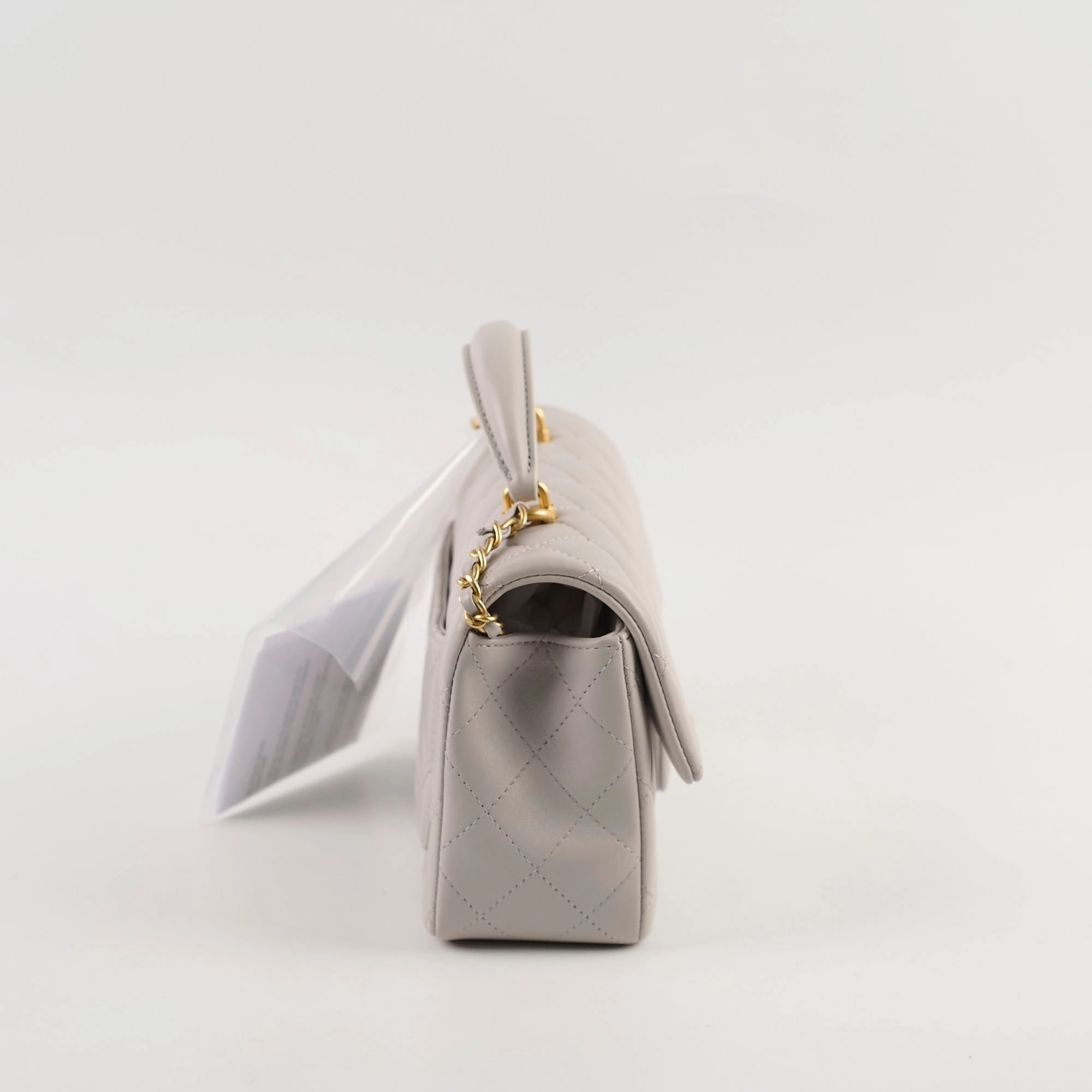 Chanel Mini Rectangular With Top Handle Light Grey