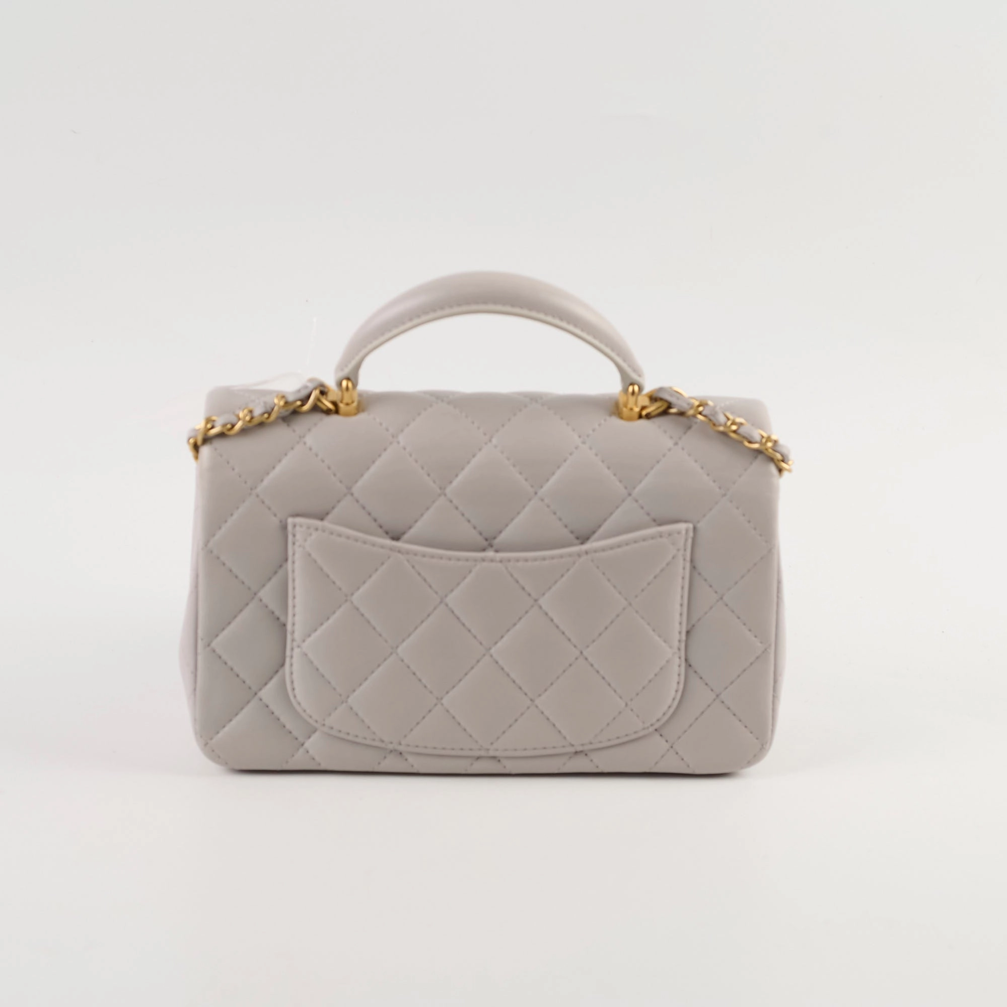 Chanel Mini Rectangular With Top Handle Light Grey