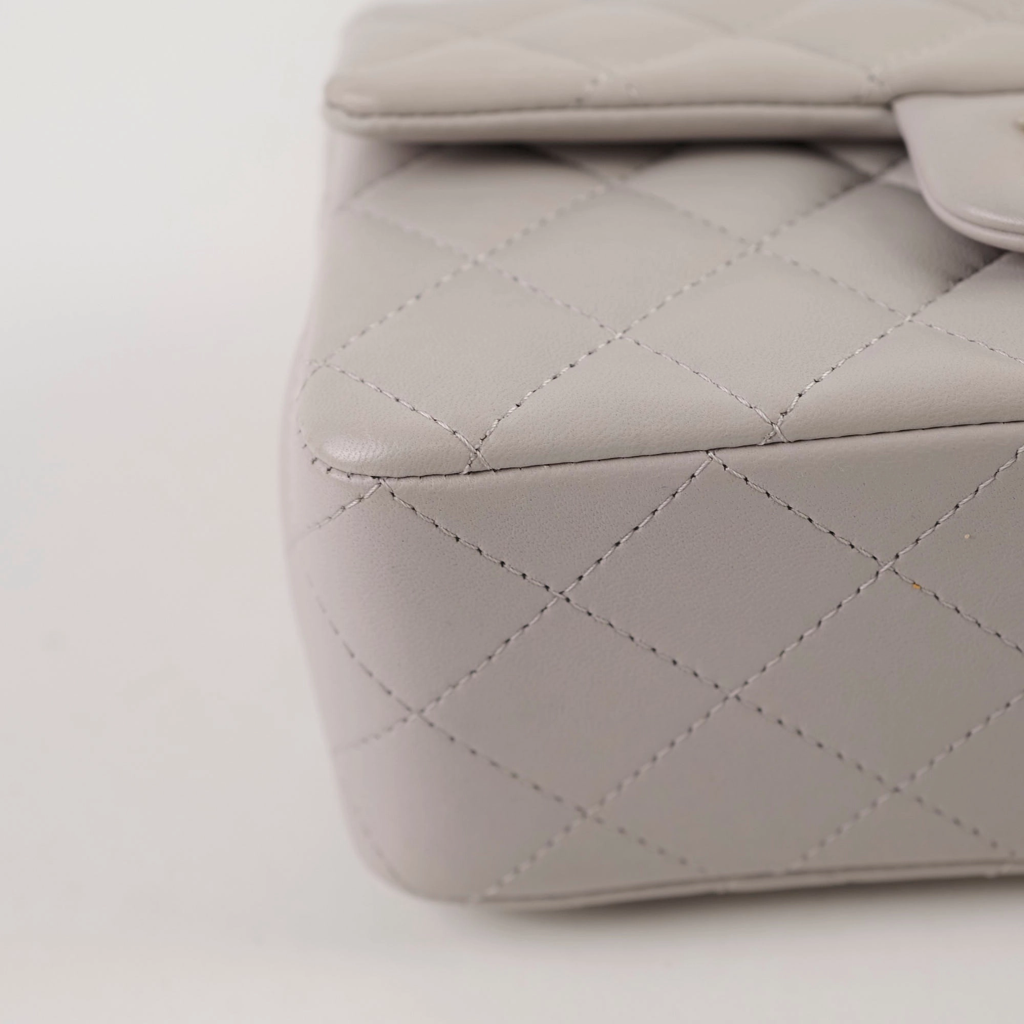 Chanel Mini Rectangular With Top Handle Light Grey