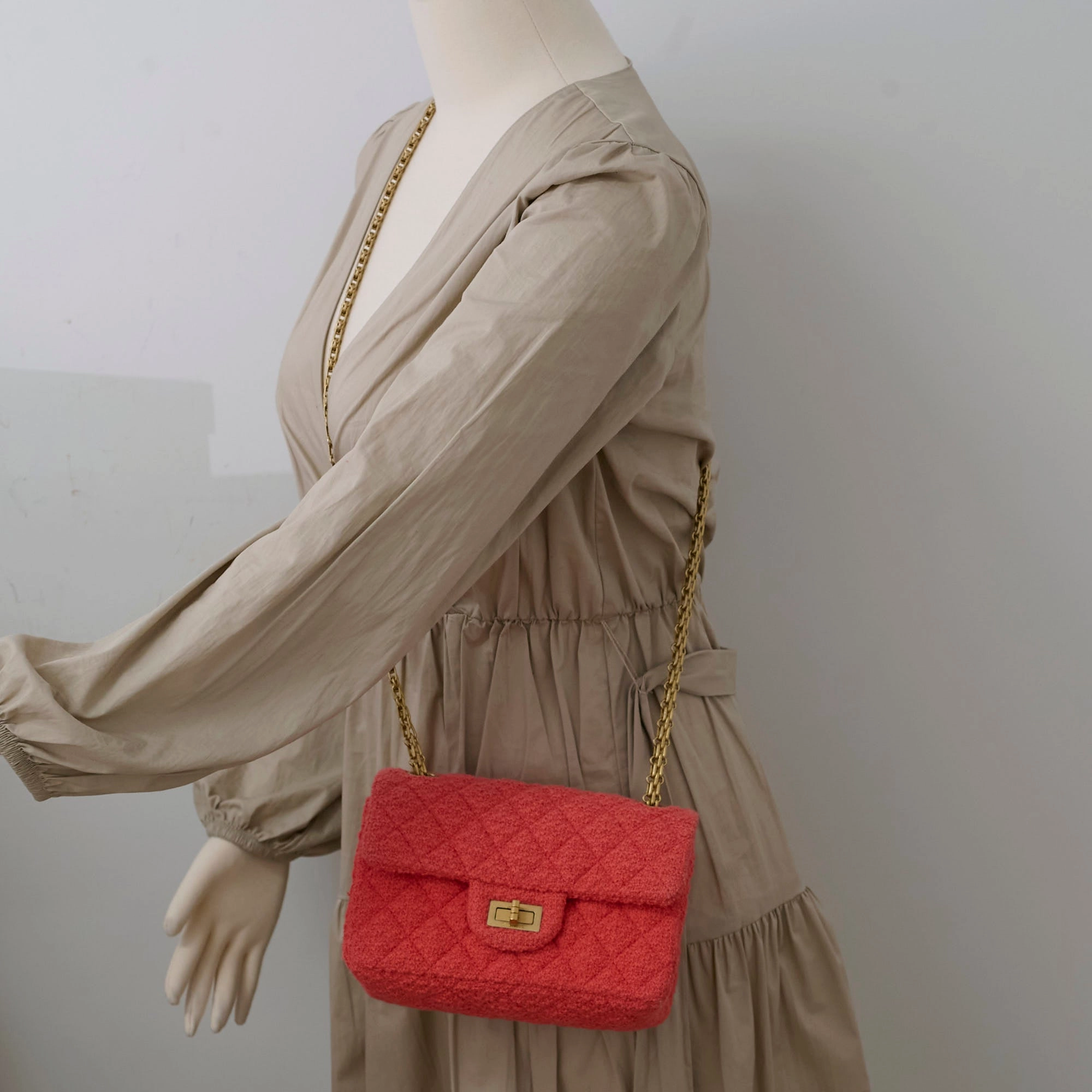 Chanel Mini Reissue 2.55 Tweed Orange 30 Series