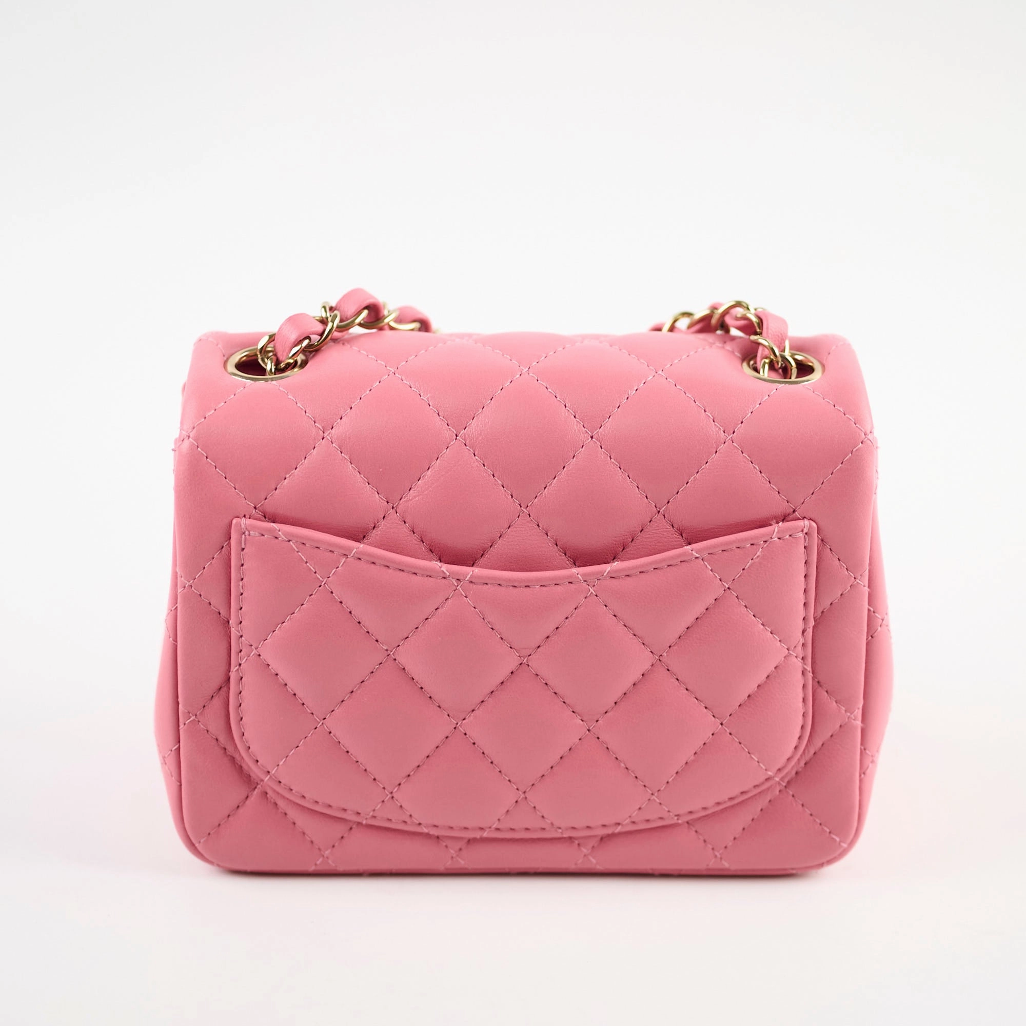 Chanel Mini Square Bag Lambskin Pink