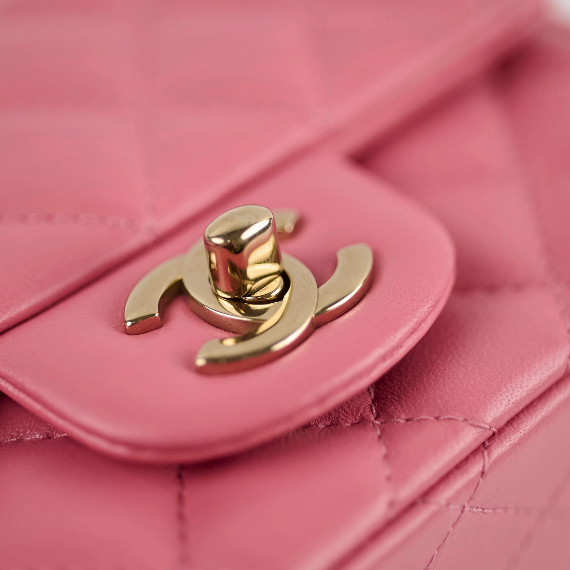Chanel Mini Square Bag Lambskin Pink