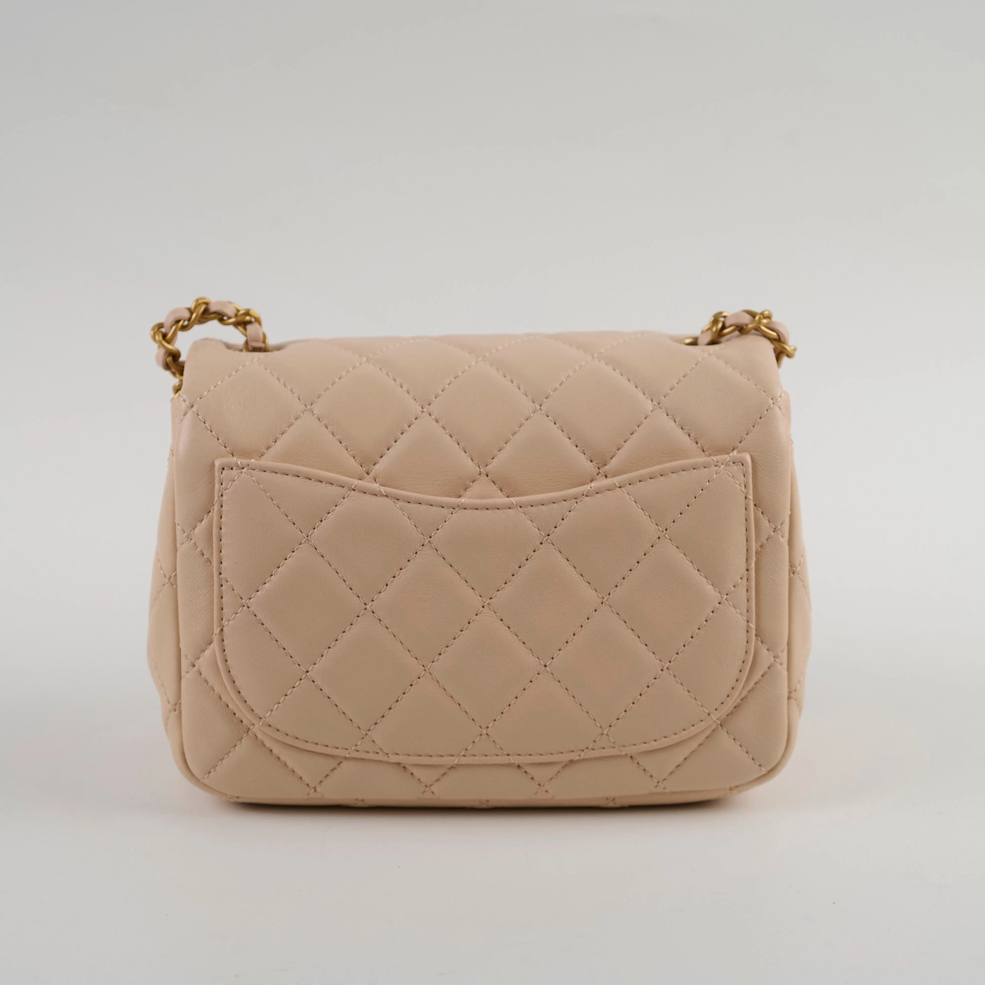 Chanel Mini Square Classic Flap Beige