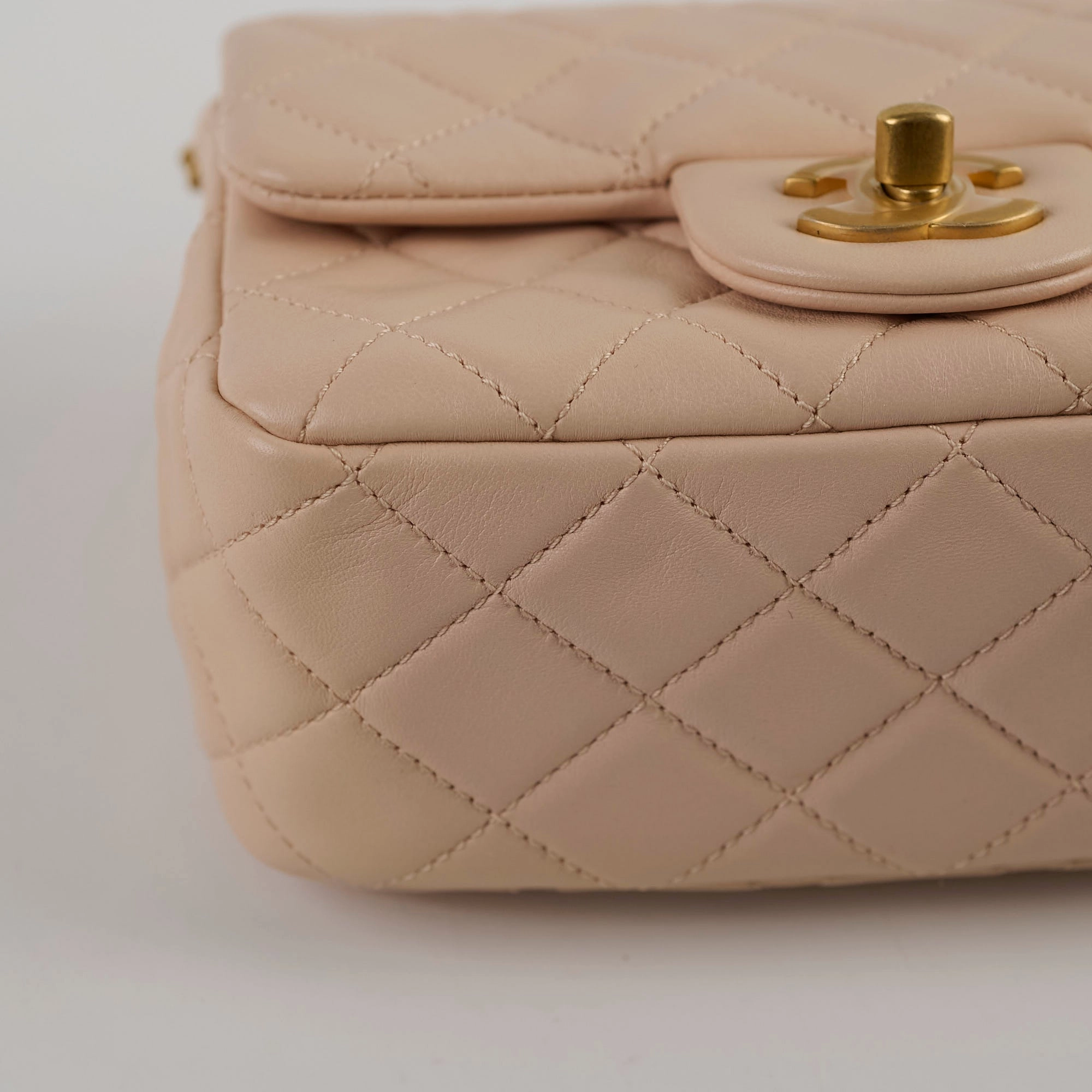 Chanel Mini Square Classic Flap Beige