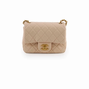 Chanel Mini Square Classic Flap Beige