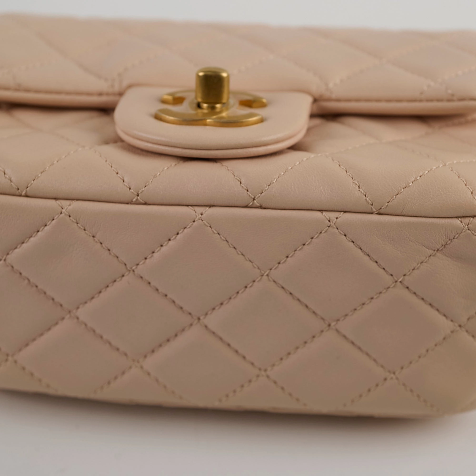 Chanel Mini Square Classic Flap Beige
