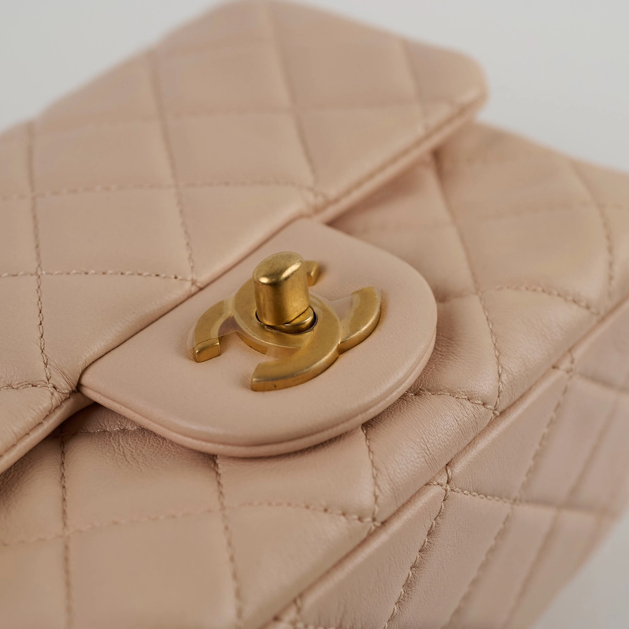 Chanel Mini Square Classic Flap Beige
