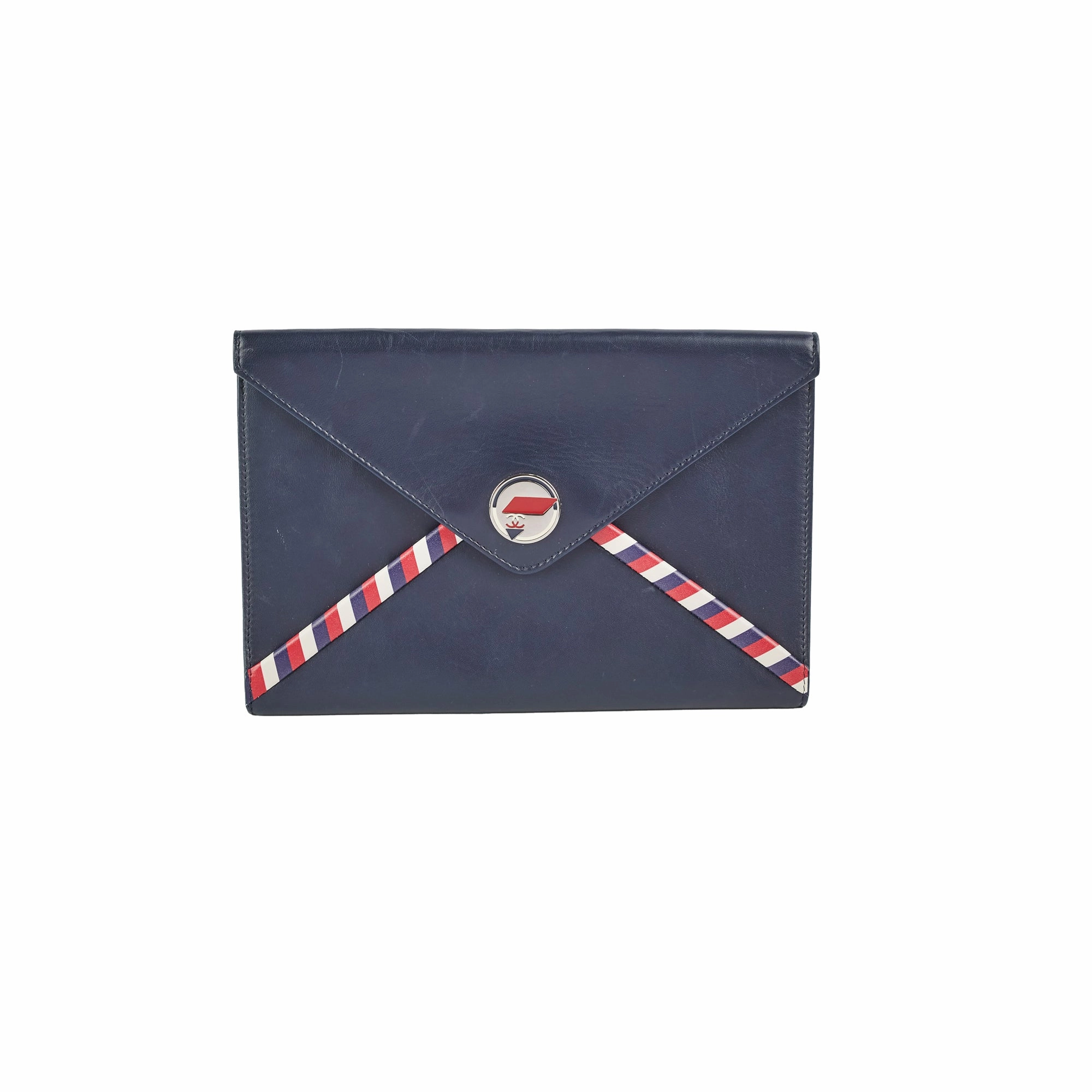 Chanel Navy Envelope Clutch