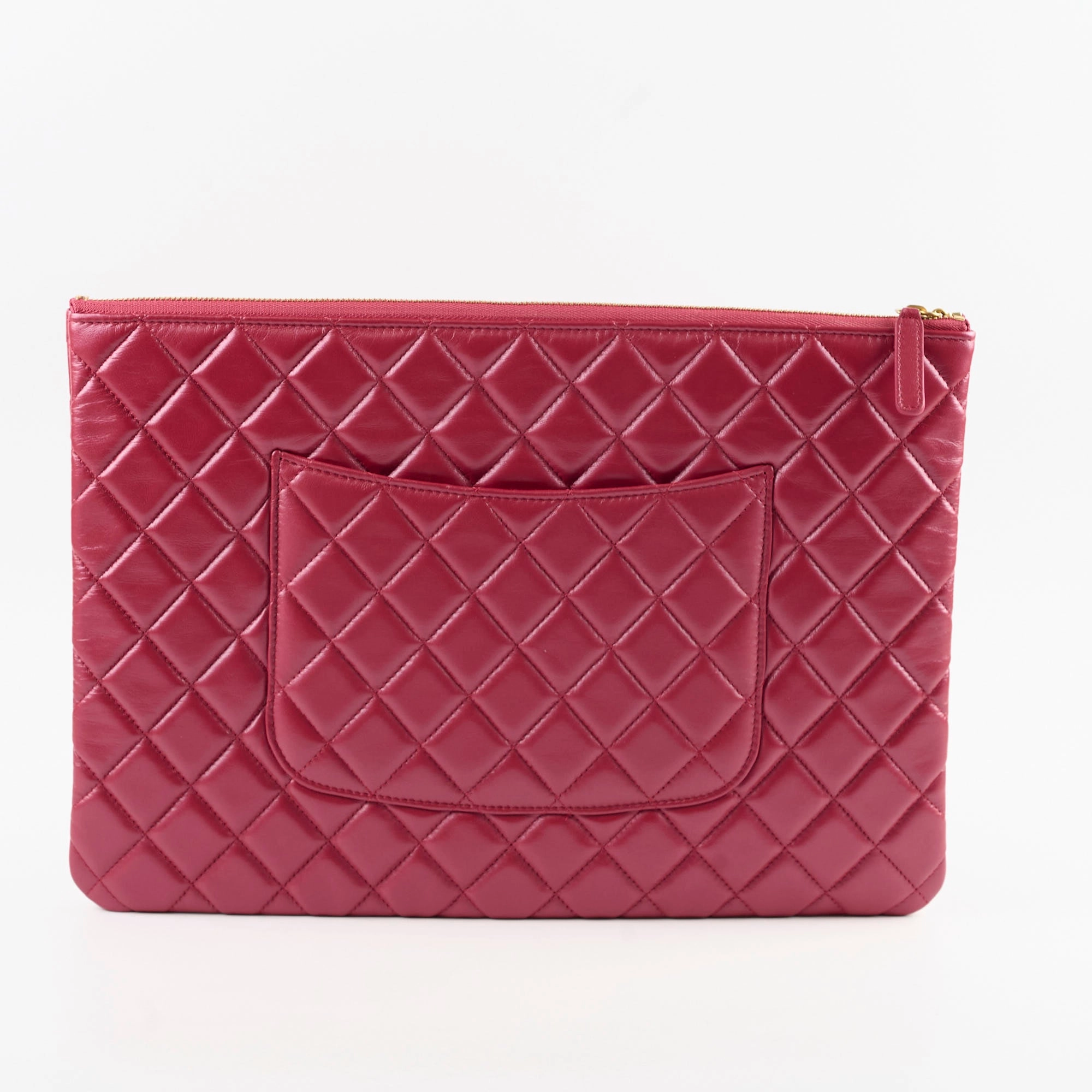 Chanel O-case Clutch Red Lambskin