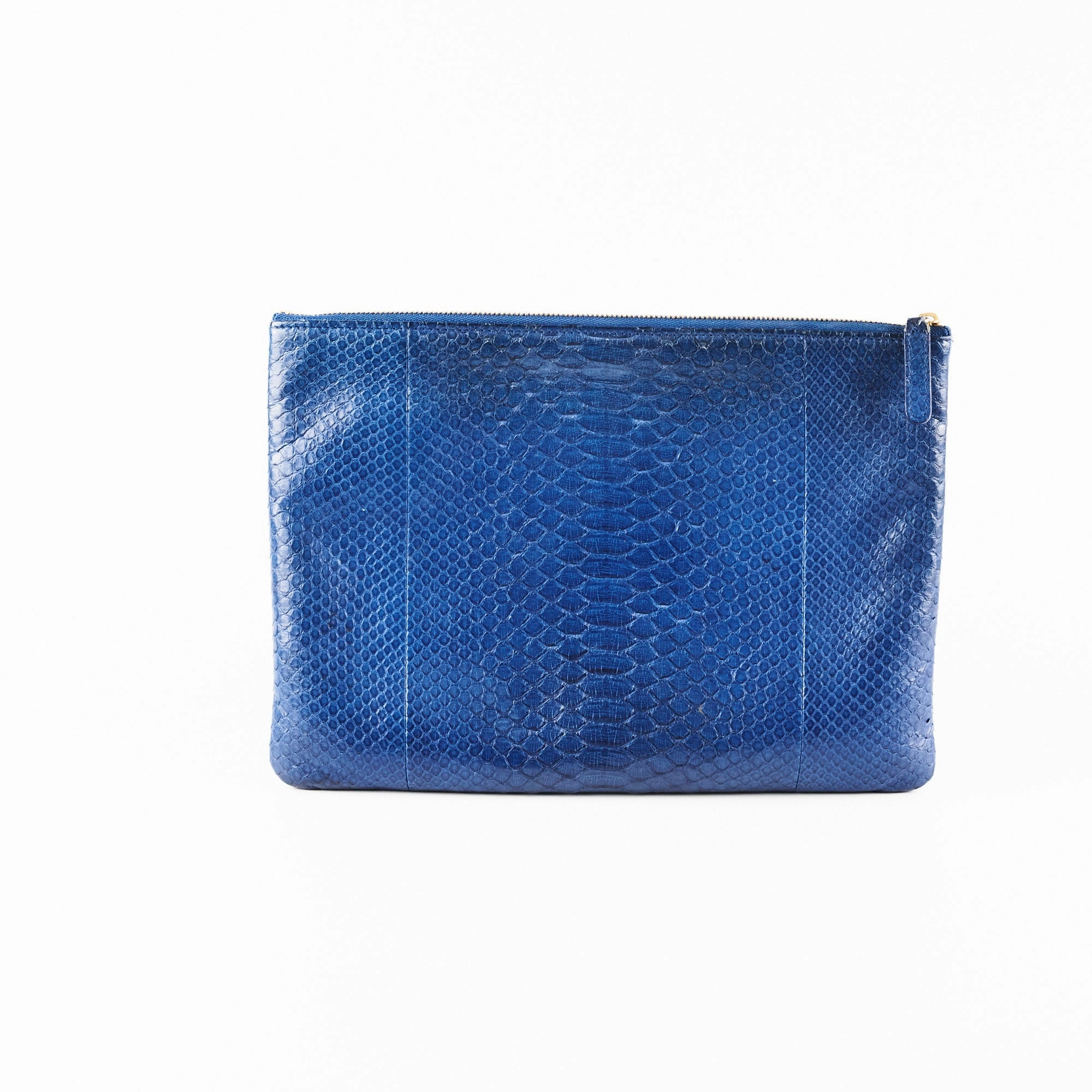 Chanel O case Medium Exotic Leather Blue