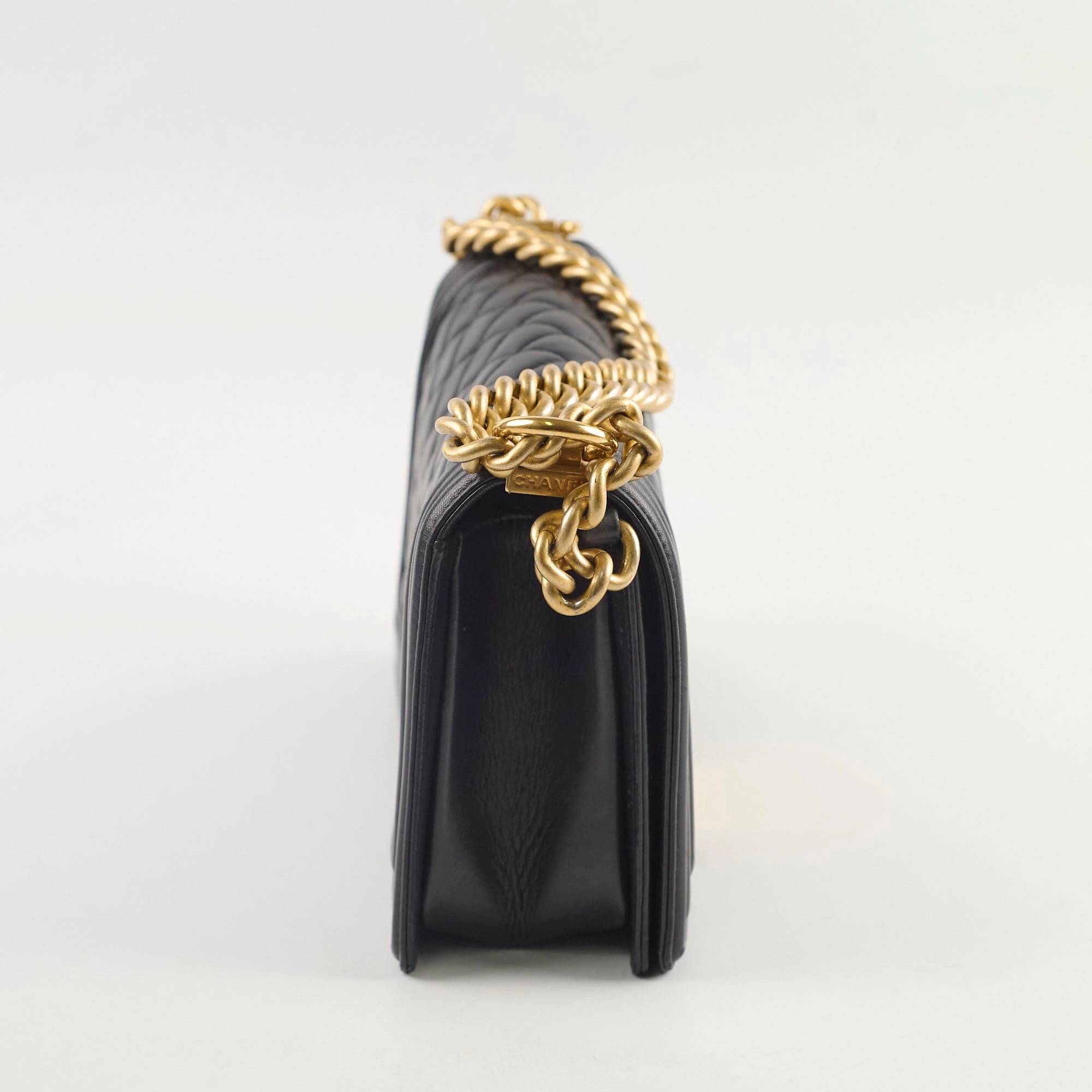 Chanel Old Medium Boy Bag Lambskin Black