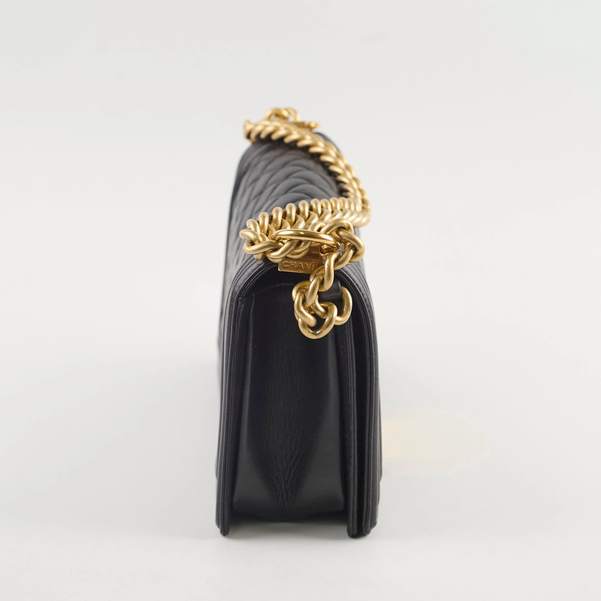 Chanel Old Medium Boy Bag Lambskin Black