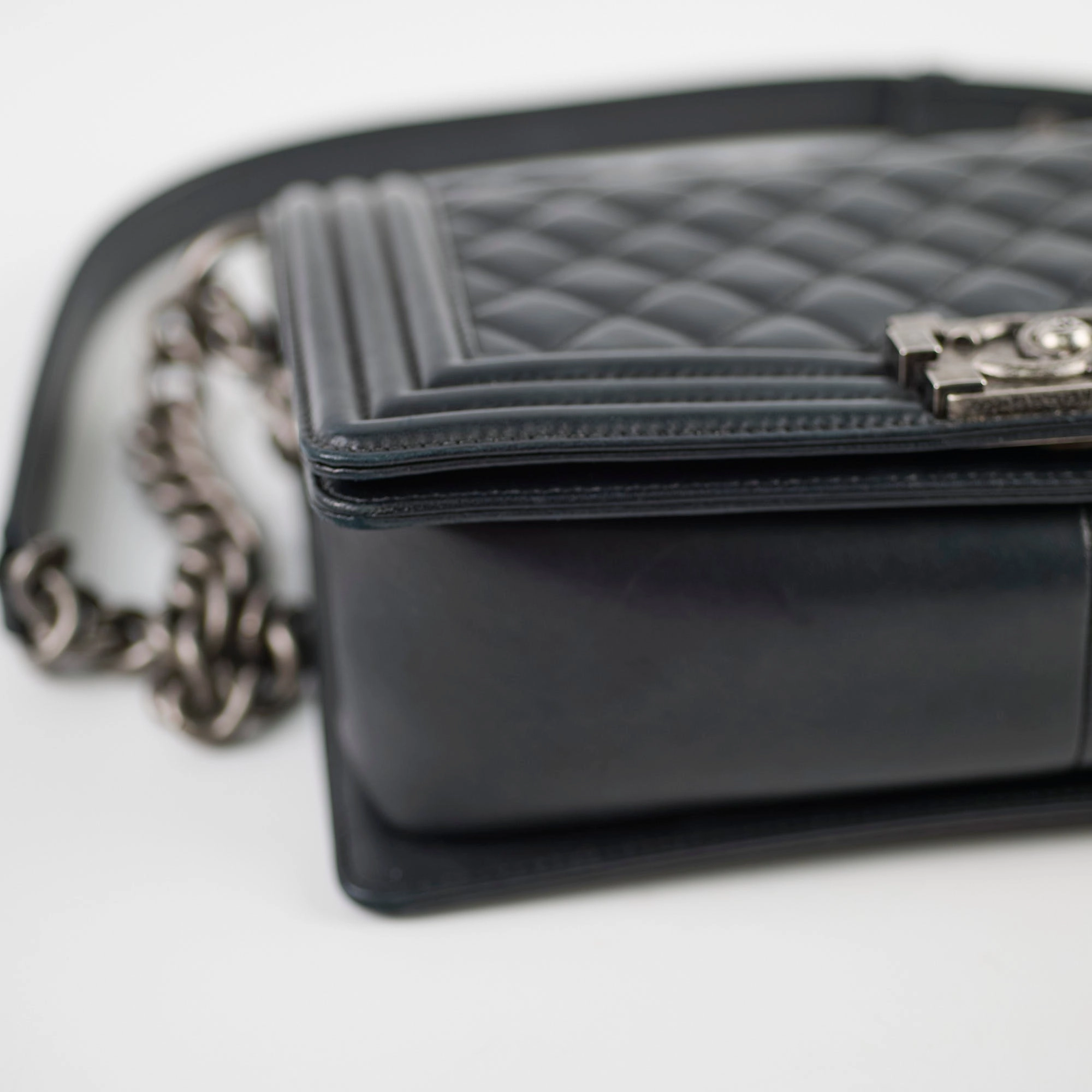 Chanel Old Medium Boy Black Lambskin - Series 23