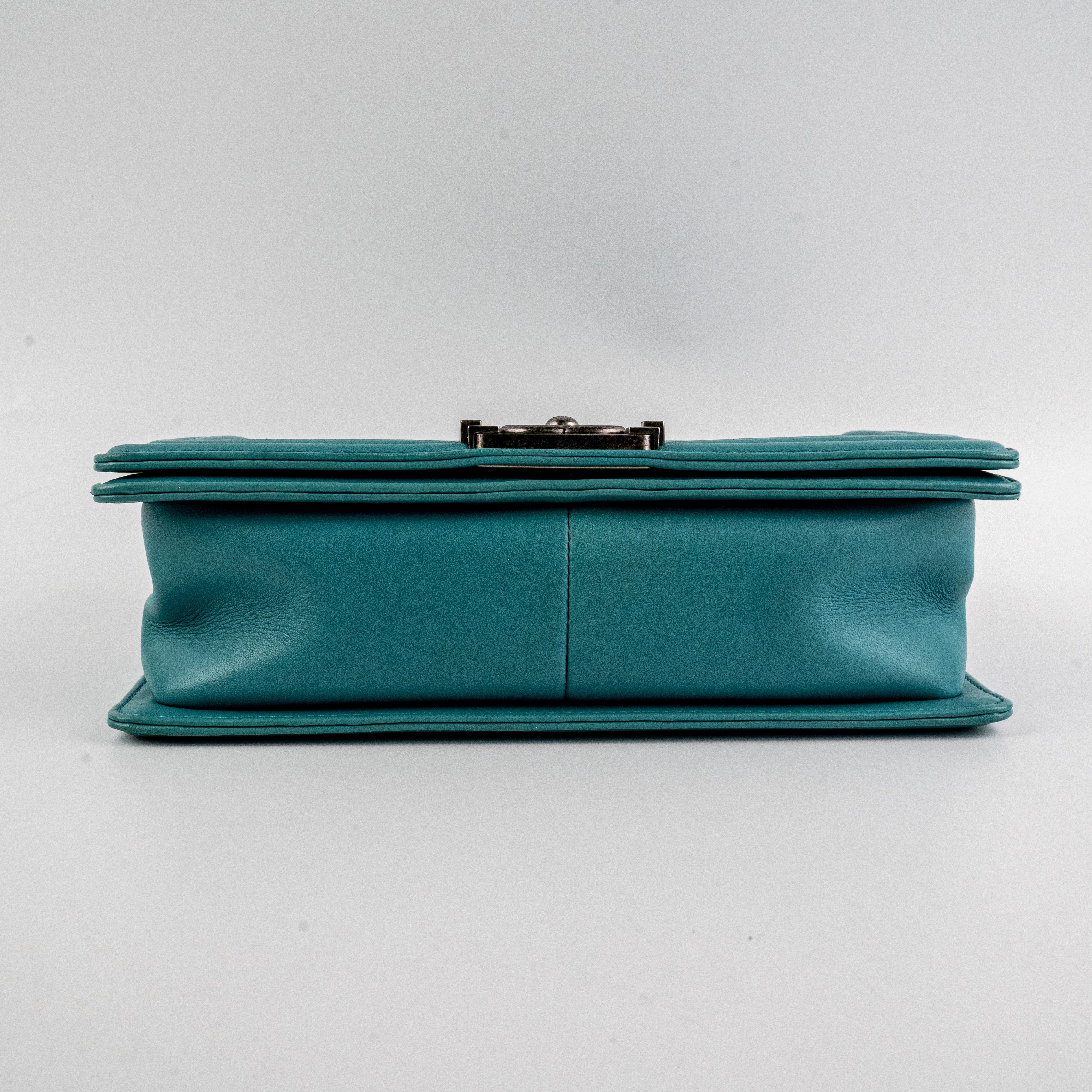 Chanel Old Medium Boy Blue Crossbody Bag