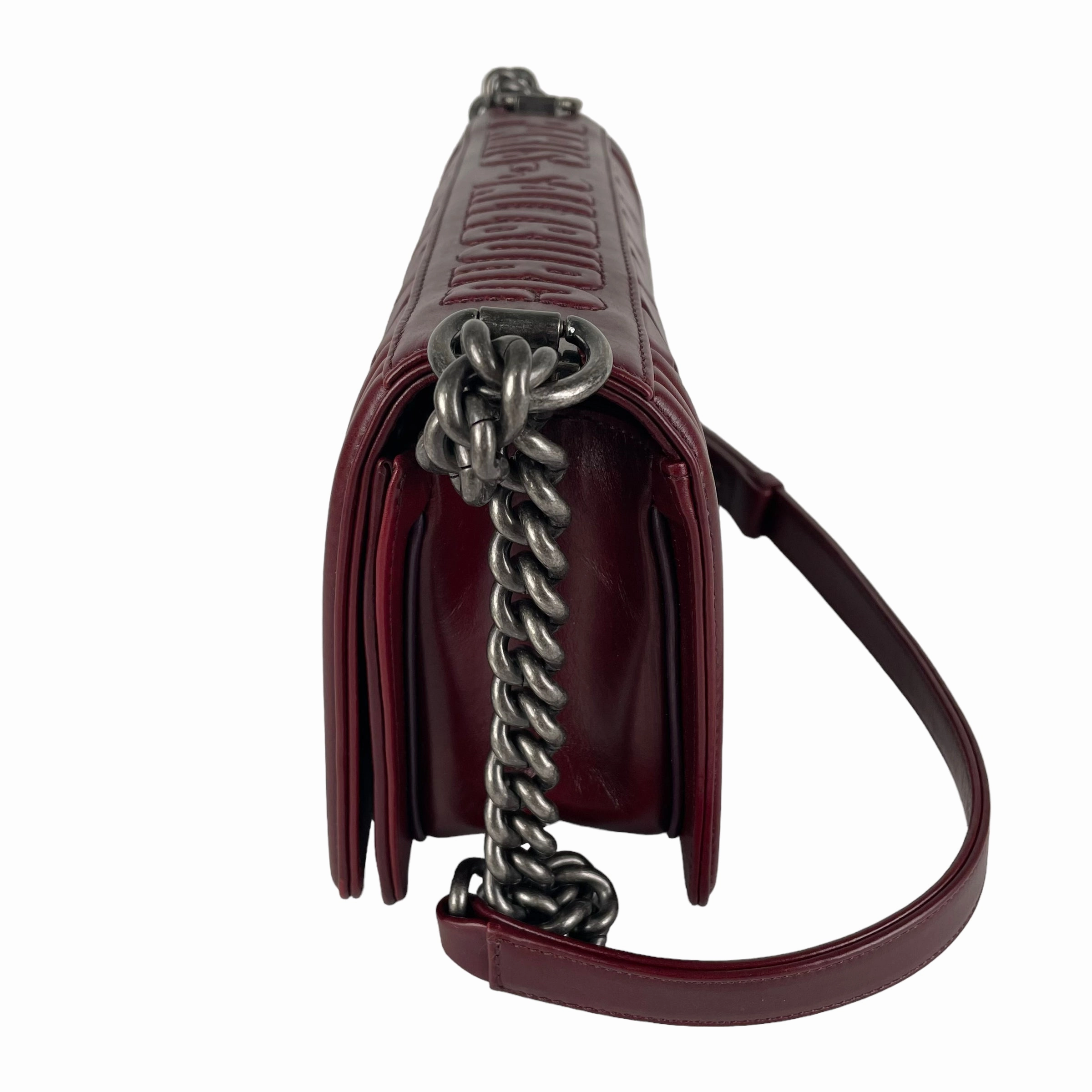Chanel Old Medium Boy Burgundy