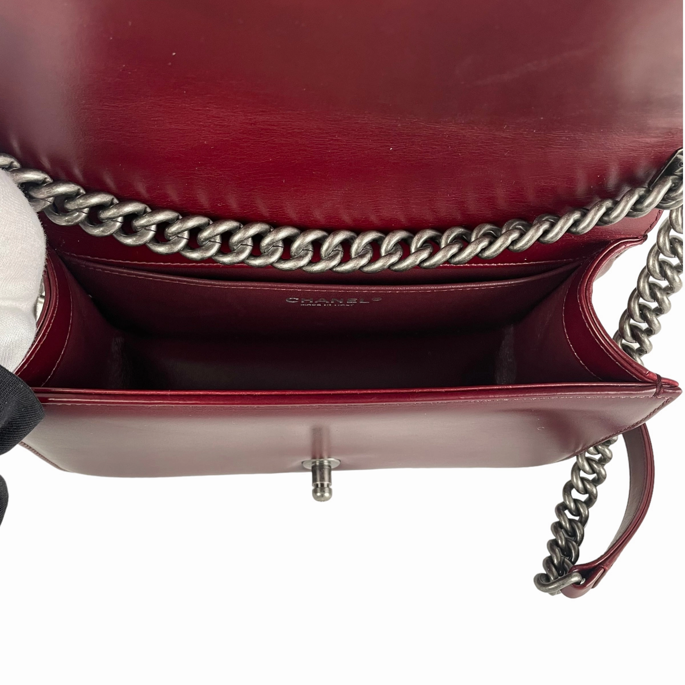 Chanel Old Medium Boy Burgundy