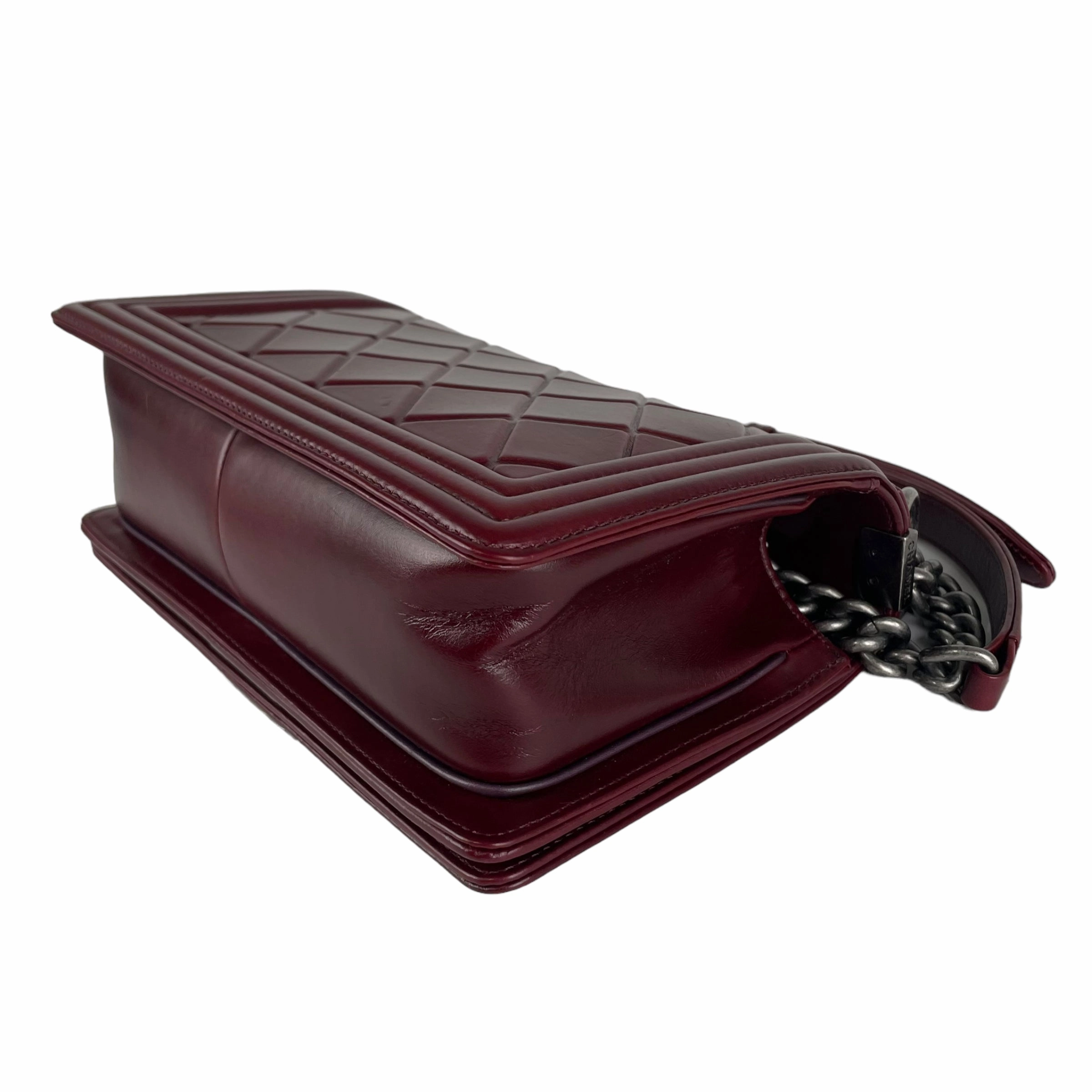 Chanel Old Medium Boy Burgundy