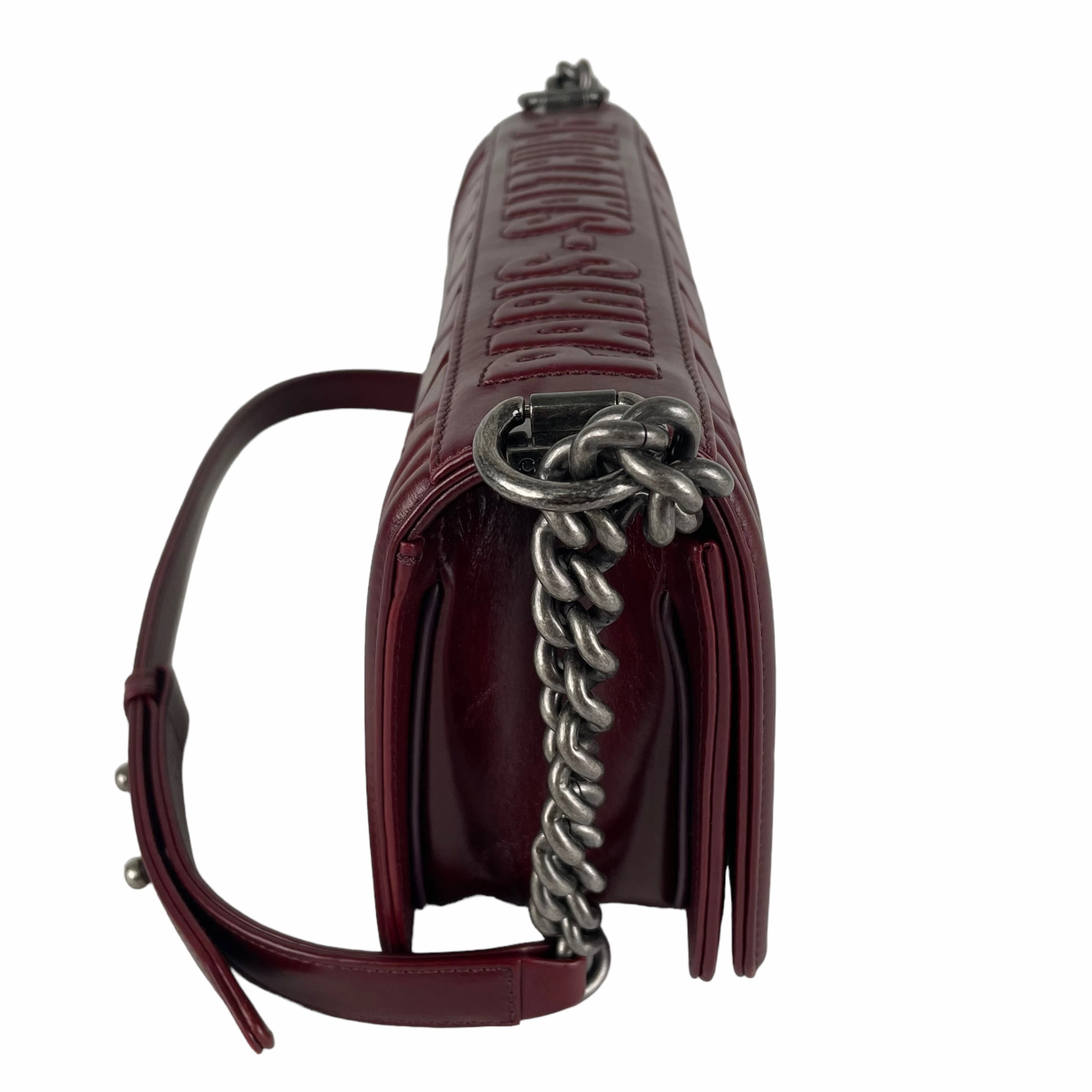 Chanel Old Medium Boy Burgundy