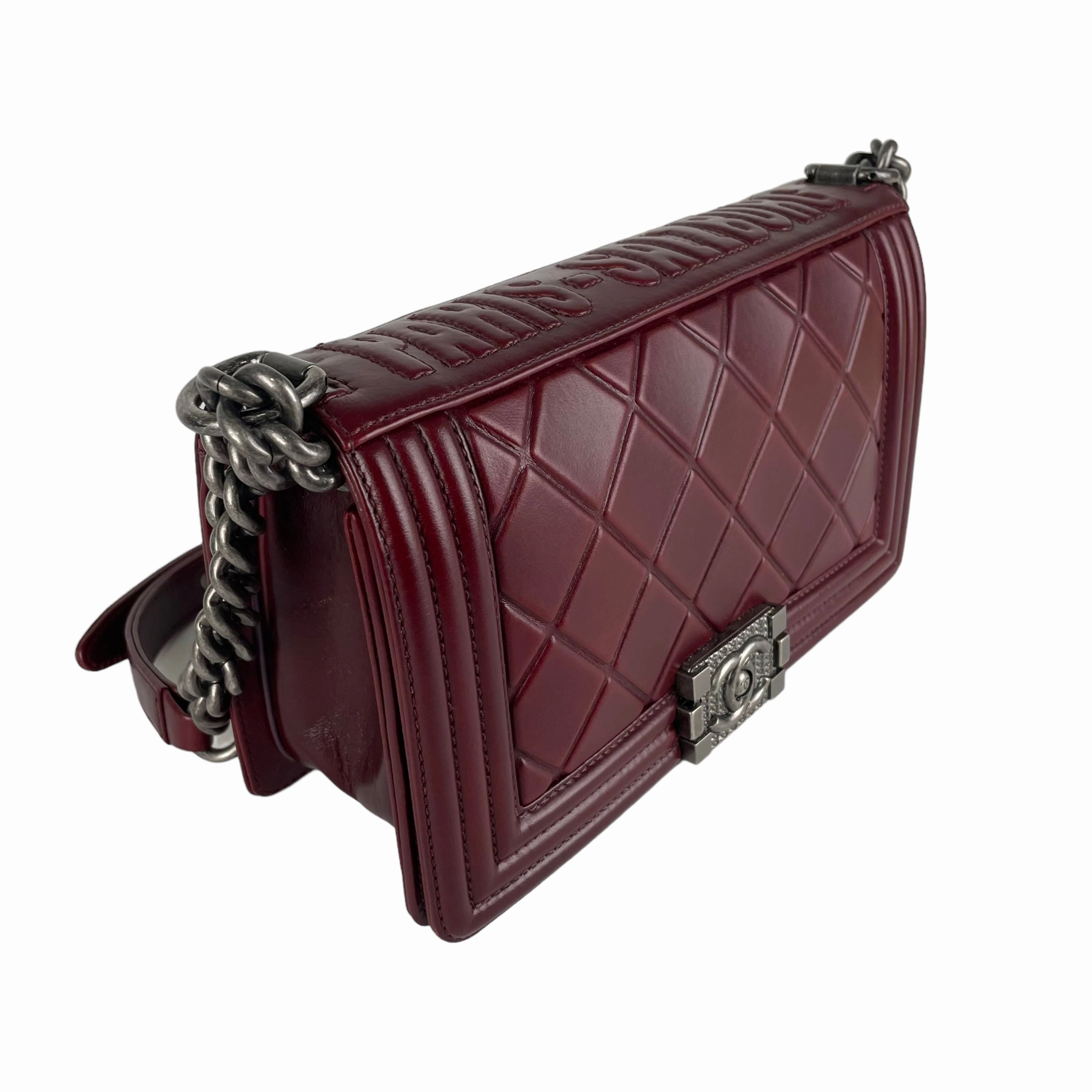 Chanel Old Medium Boy Burgundy