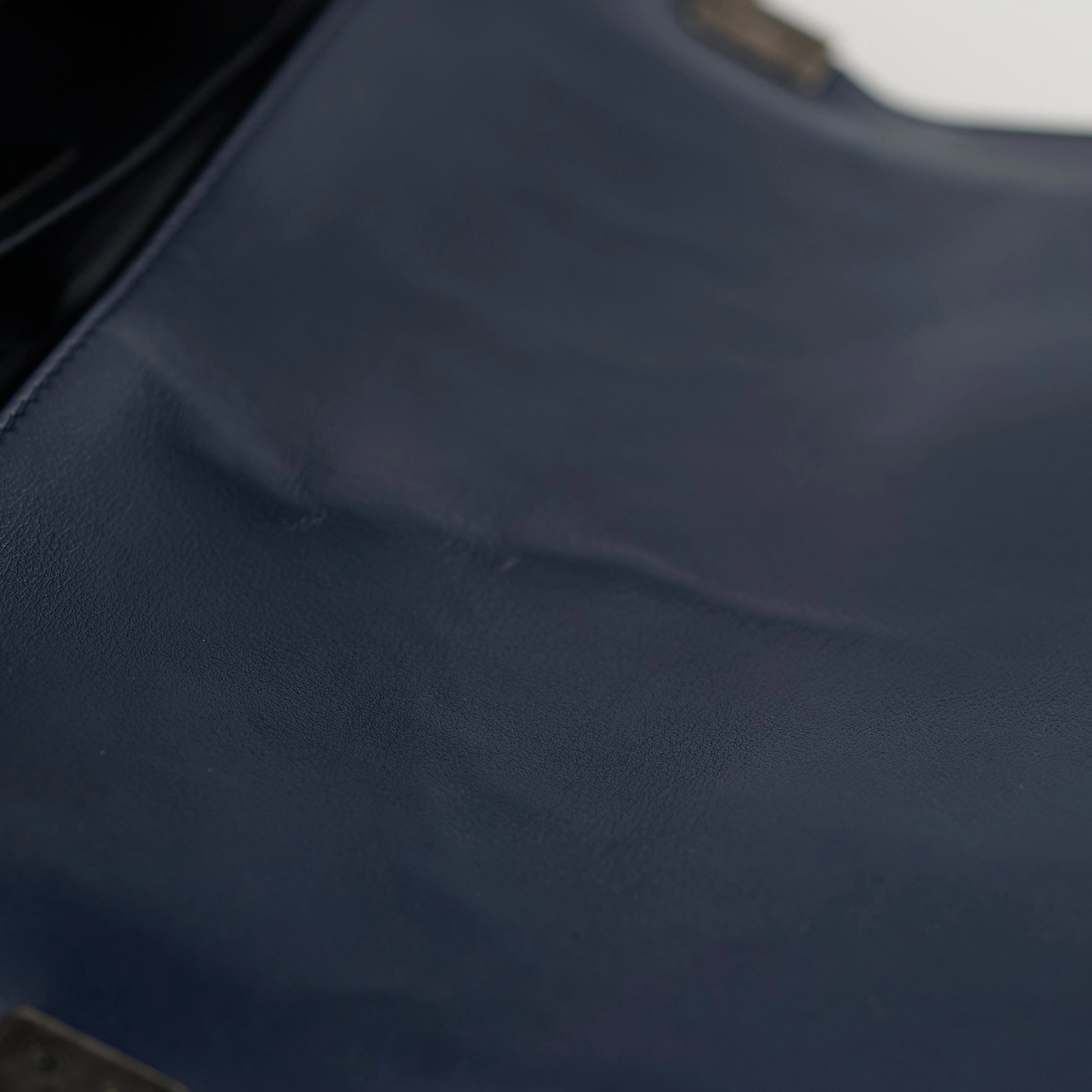 Chanel Old Medium Boy Navy Studded