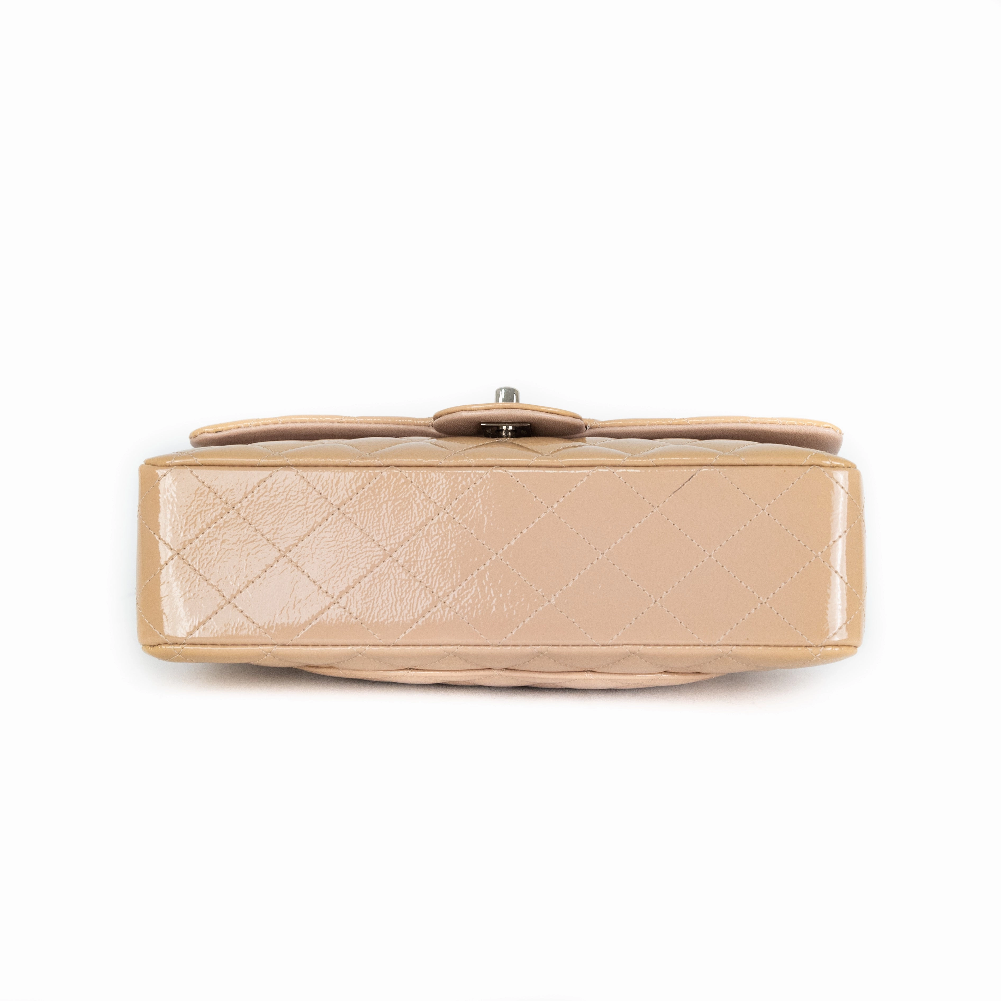 Chanel Patent Medium Classic Flap Beige