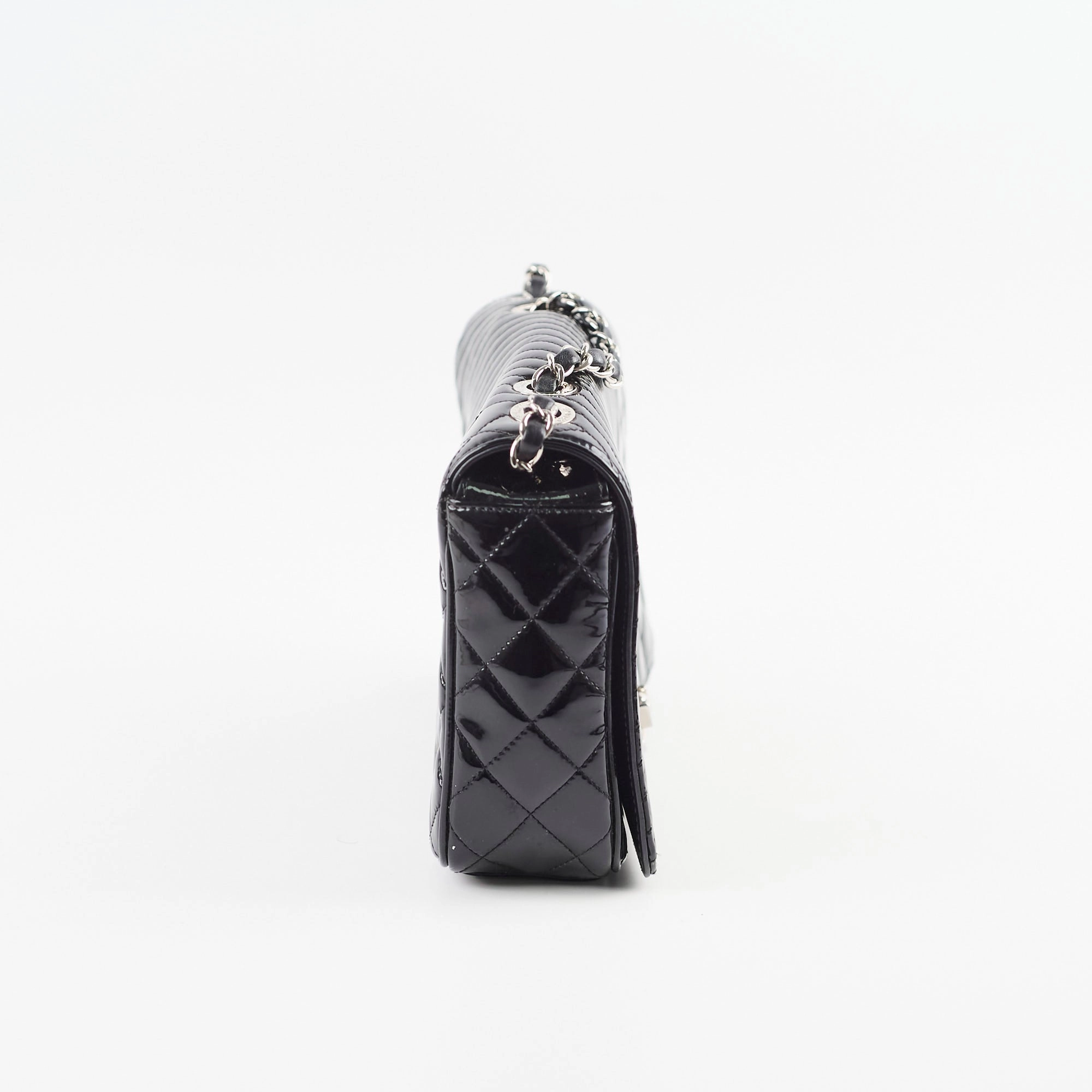Chanel Patent Medium Coco Boy Flap Black