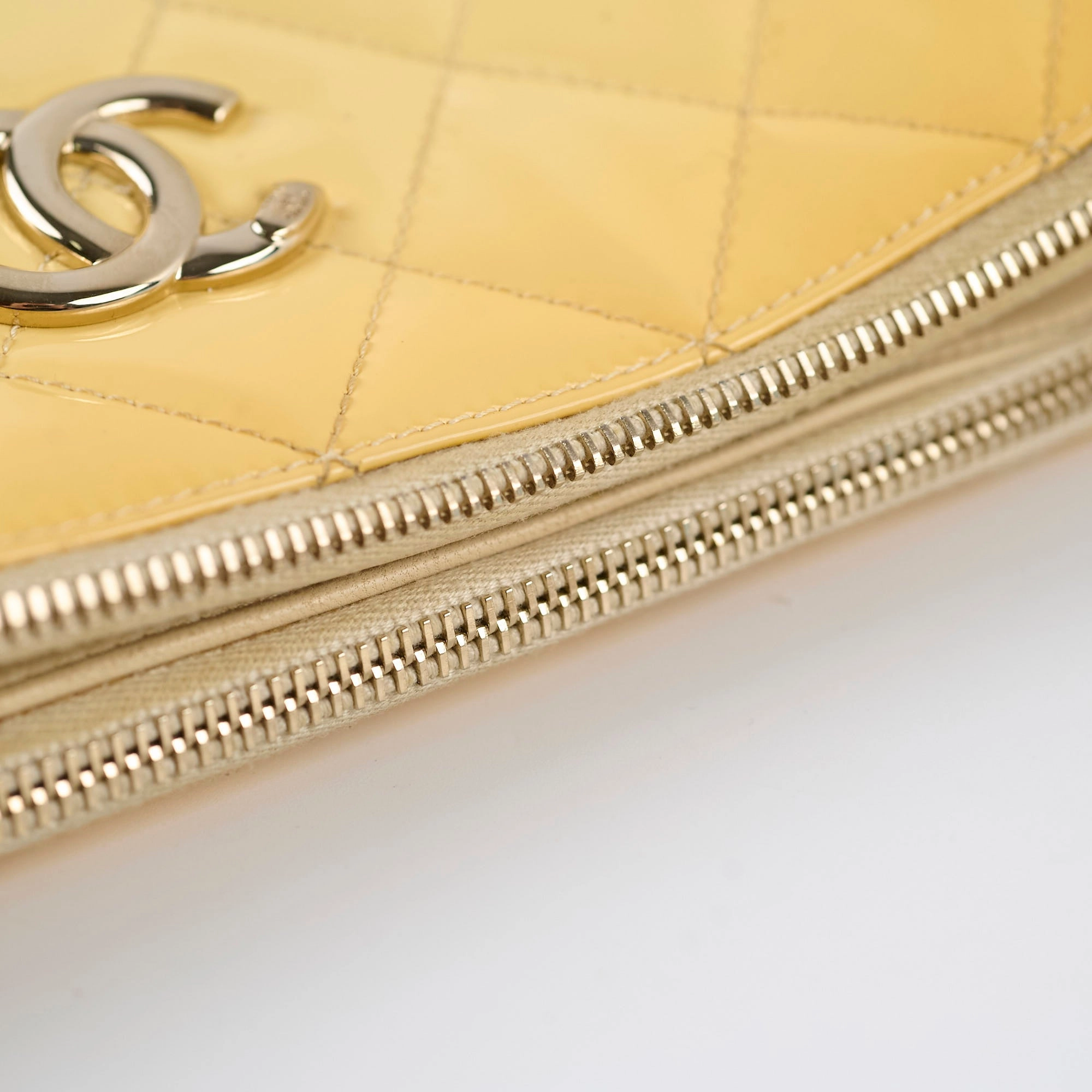 Chanel Patent Shoulder Bag Ivory/Yellow Series 20