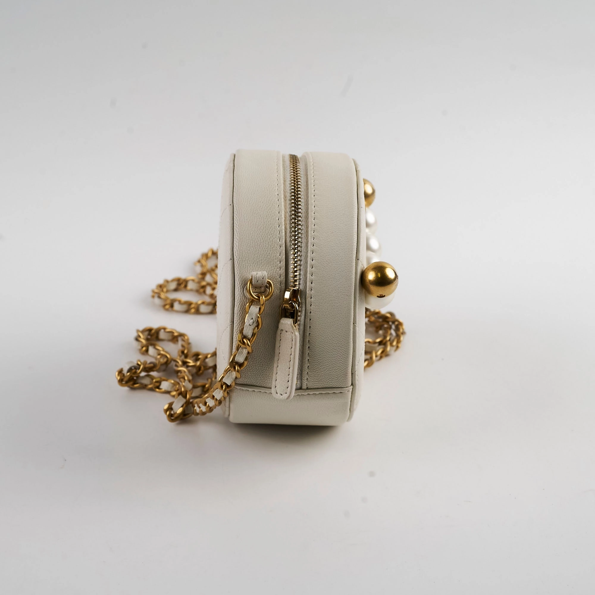 Chanel Pearl Round Bag White Series 29