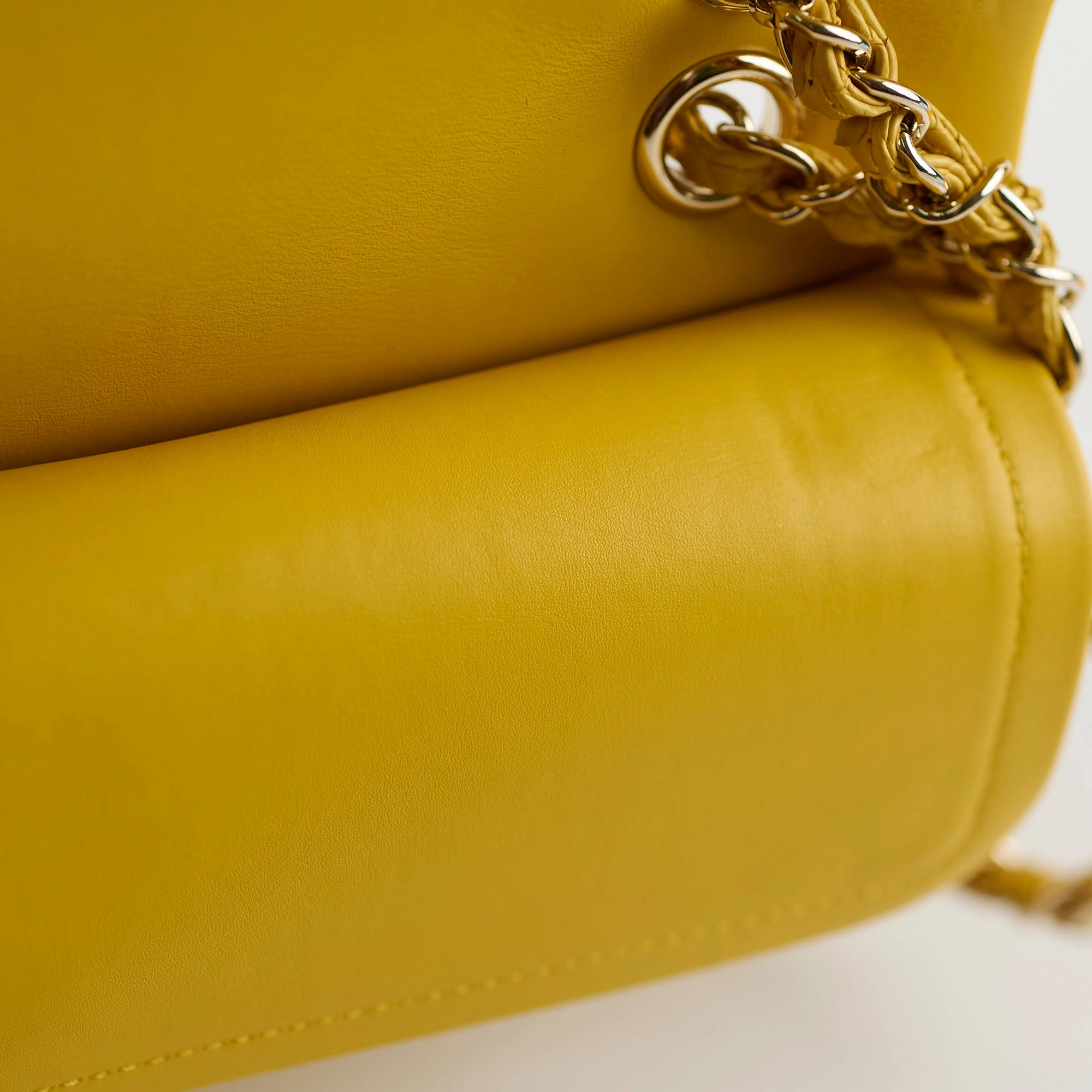 Chanel Python Medium M/L Classic Flap Yellow Series 22