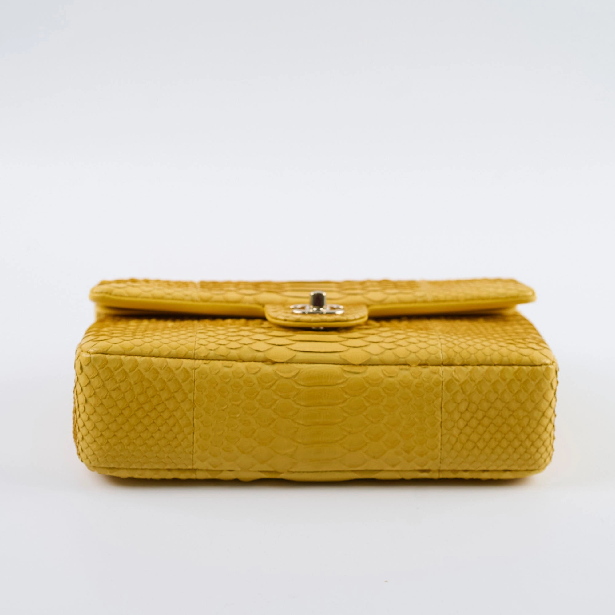 Chanel Python Medium M/L Classic Flap Yellow Series 22
