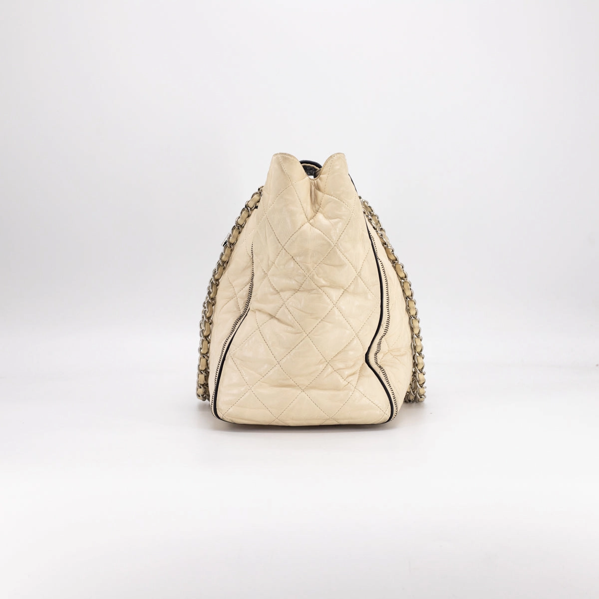 Chanel Quilted Calfskin Shoulder Bag Cream