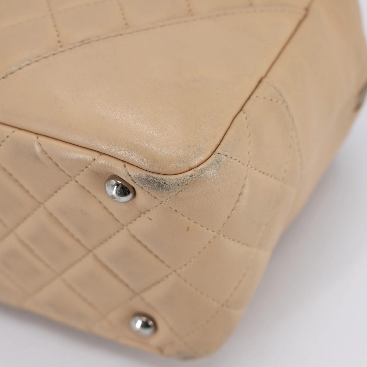 Chanel Quilted Calfskin Top handle Bag Beige