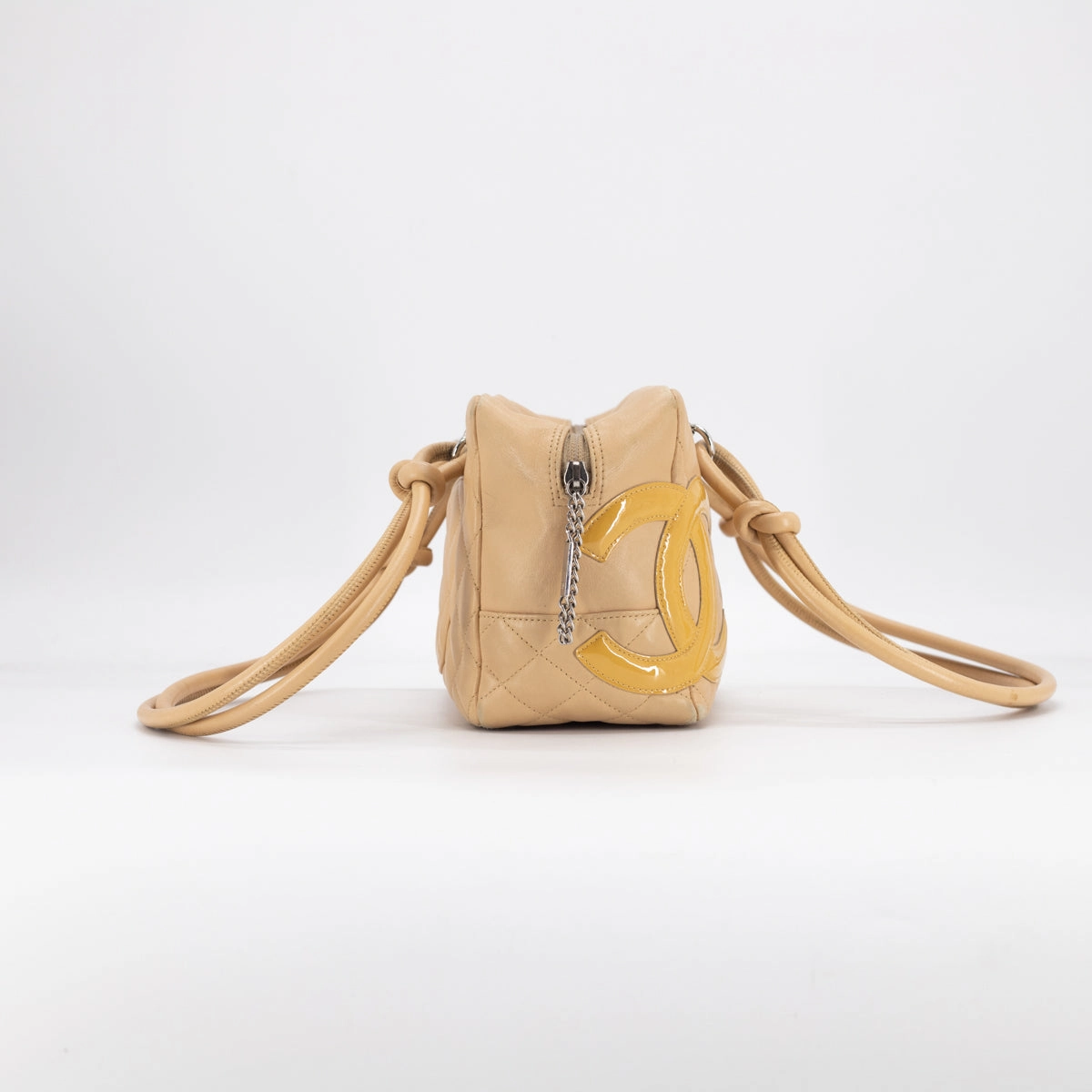 Chanel Quilted Calfskin Top handle Bag Beige