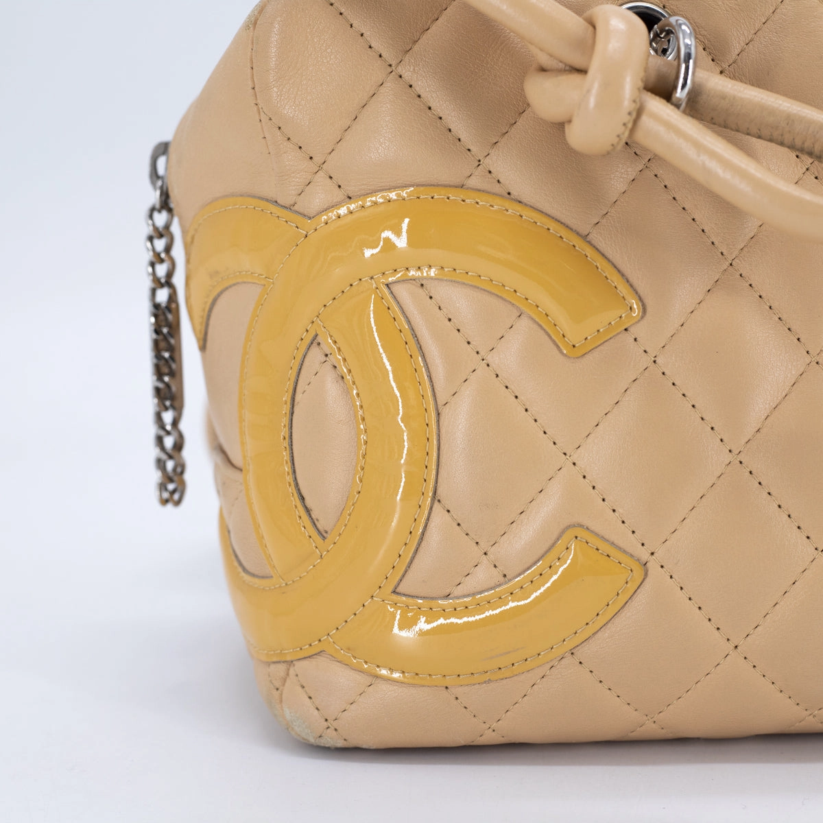 Chanel Quilted Calfskin Top handle Bag Beige
