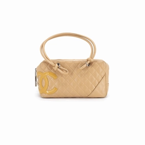 Chanel Quilted Calfskin Top handle Bag Beige