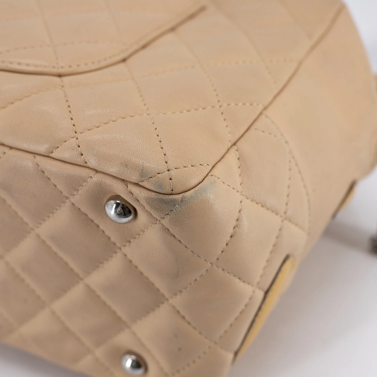 Chanel Quilted Calfskin Top handle Bag Beige
