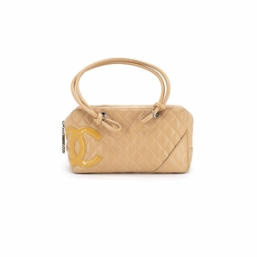 Chanel Quilted Calfskin Top handle Bag Beige