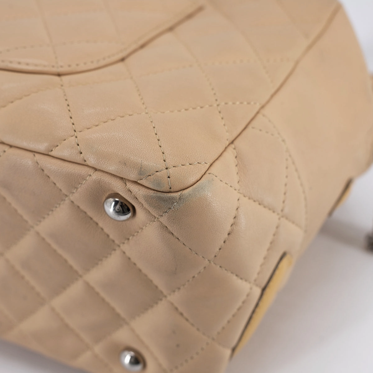 Chanel Quilted Calfskin Top handle Bag Beige