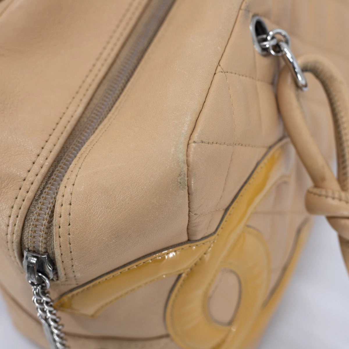 Chanel Quilted Calfskin Top handle Bag Beige