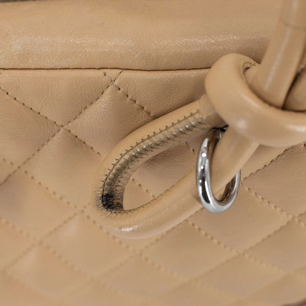 Chanel Quilted Calfskin Top handle Bag Beige