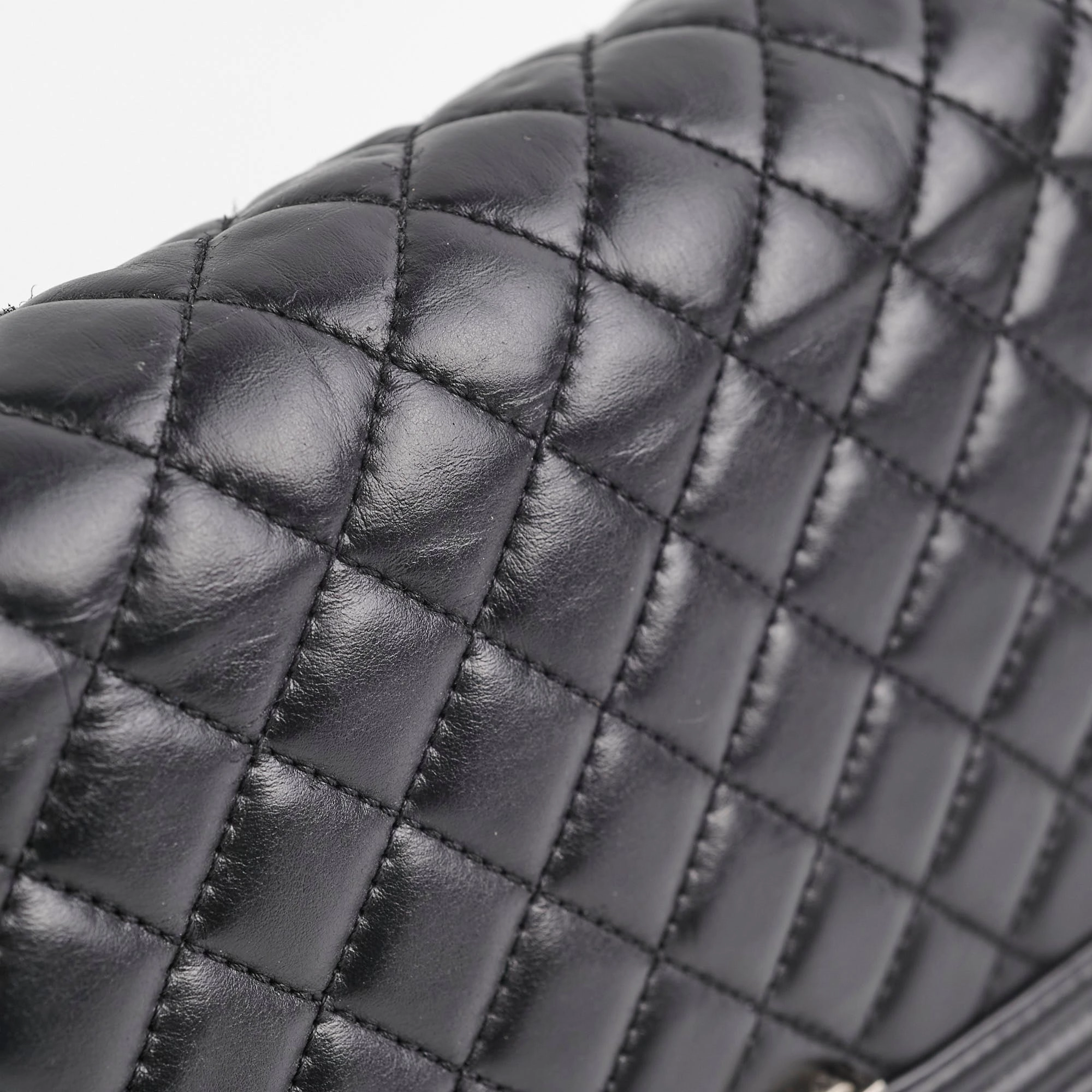 Chanel Quilted Old Medium Boy Black