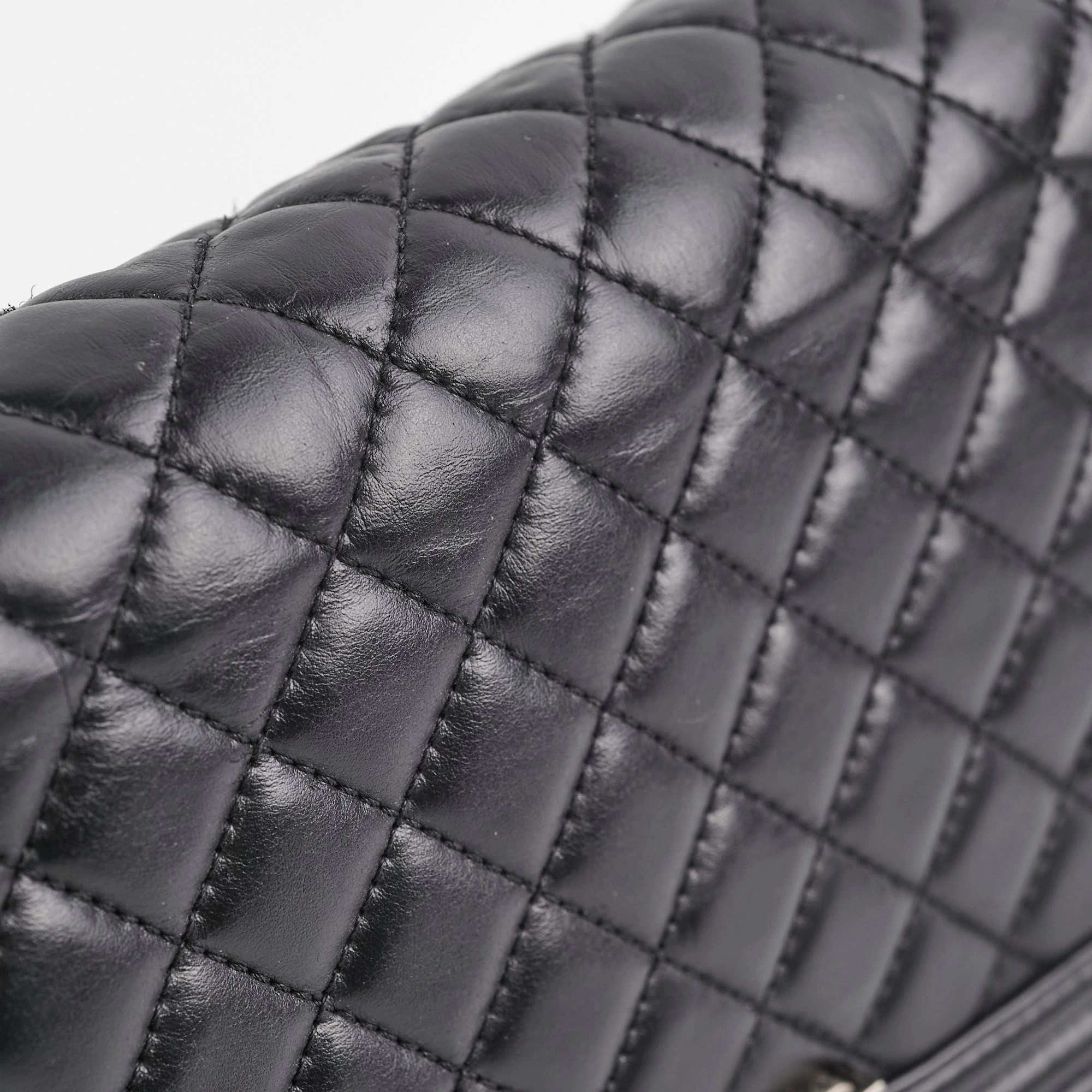 Chanel Quilted Old Medium Boy Black