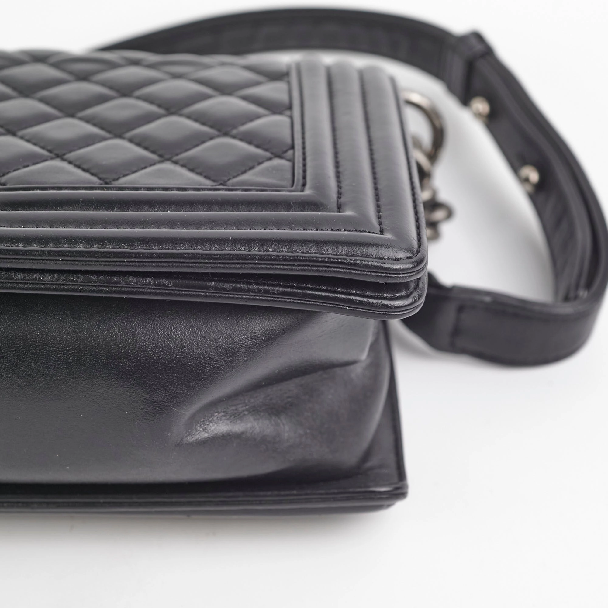 Chanel Quilted Old Medium Boy Black