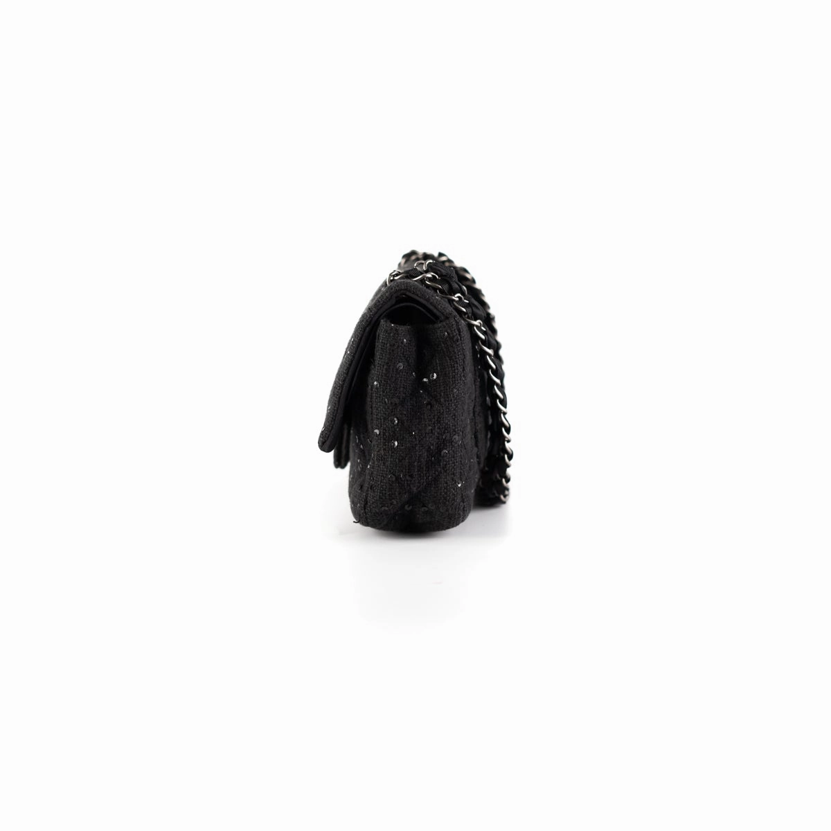 Chanel Quilted Sequins Tweed Flap Bag