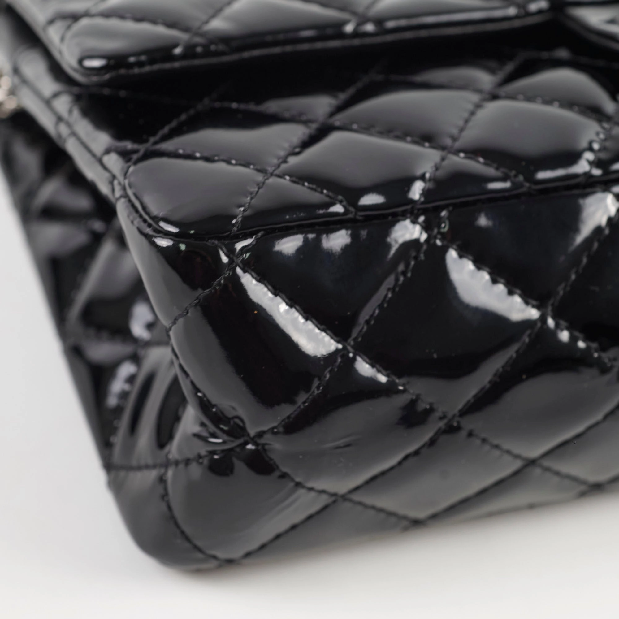 Chanel Reissue 226 Patent Black Silver Hardware