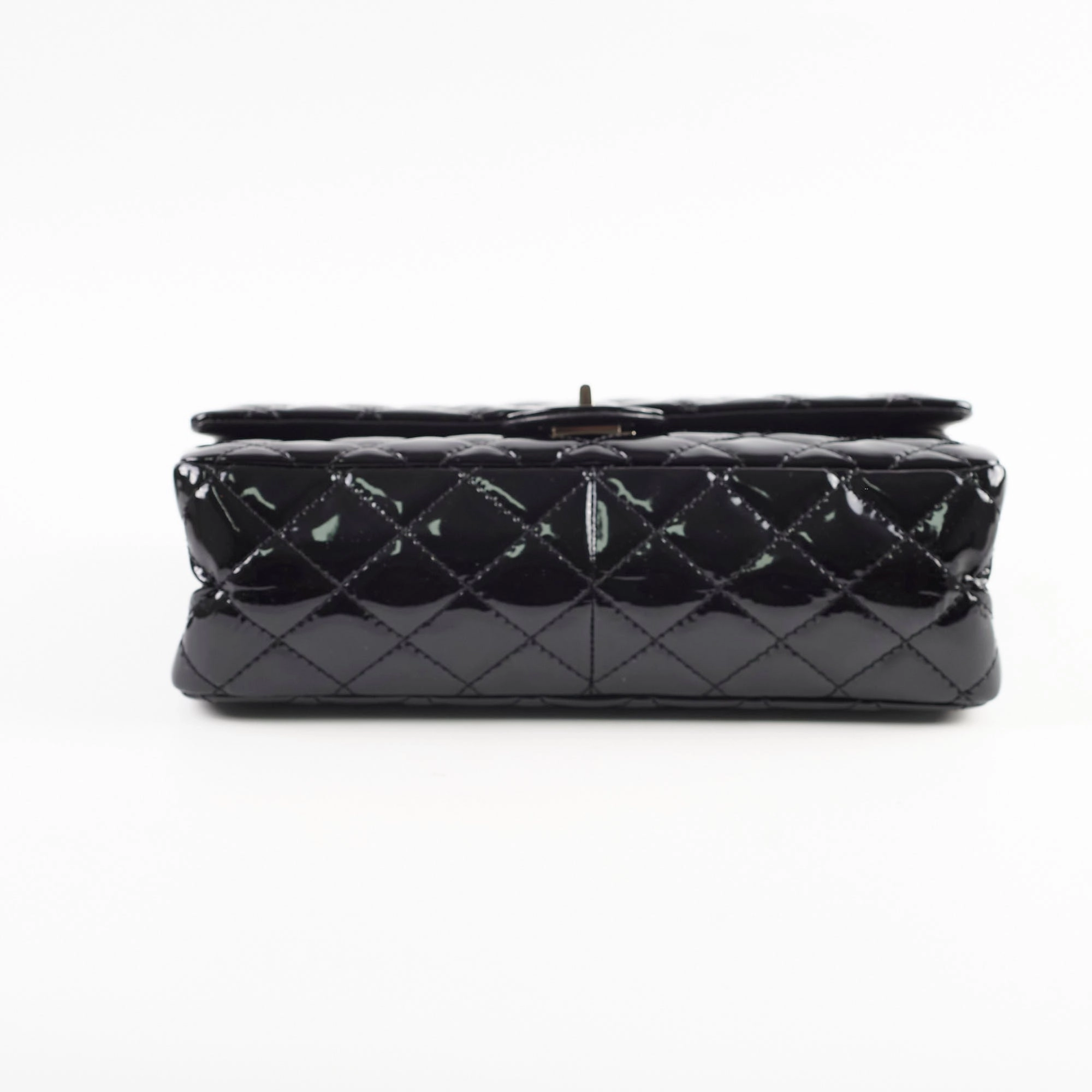 Chanel Reissue 226 Patent Black Silver Hardware
