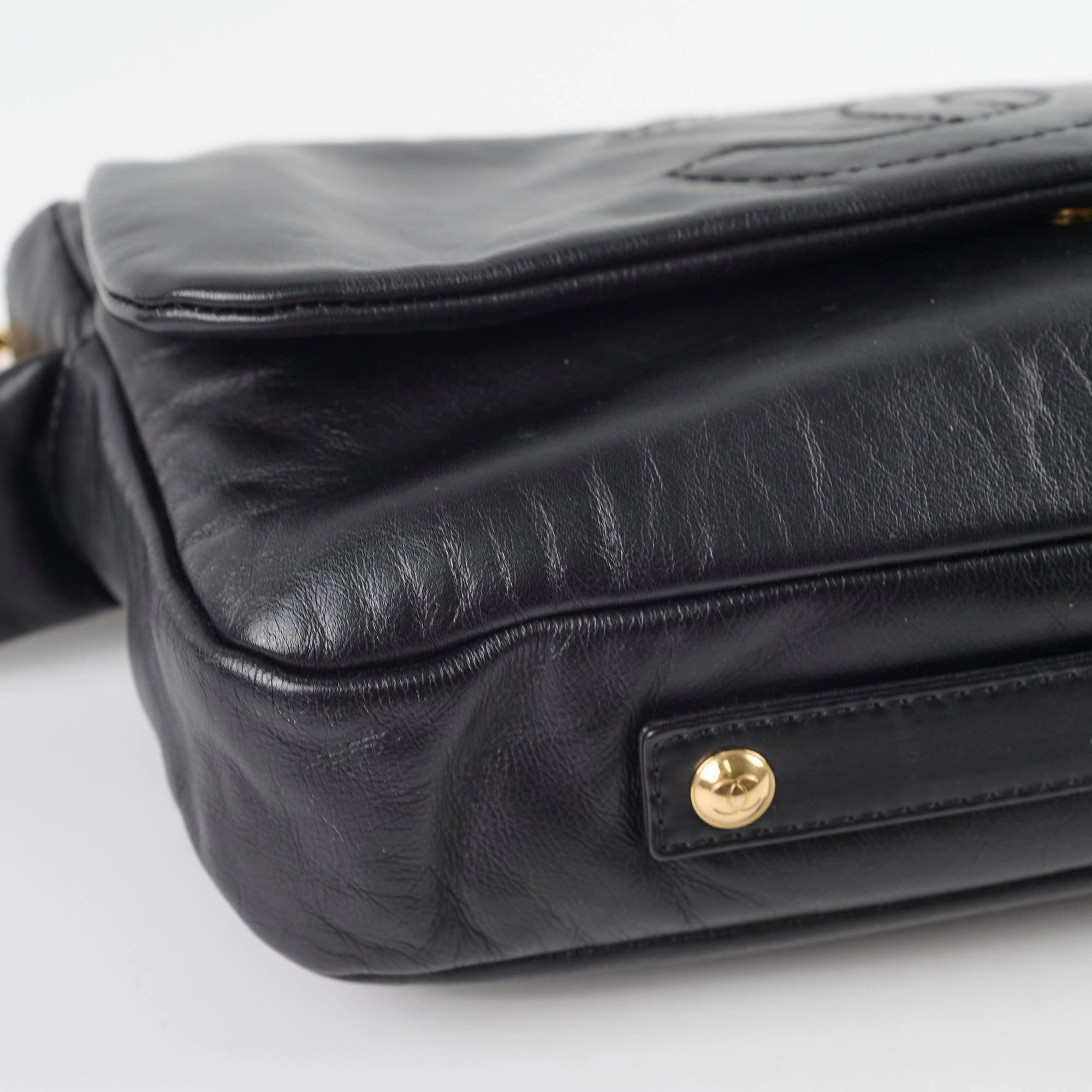 Chanel Rodeo Drive Flap Bag Black Leather