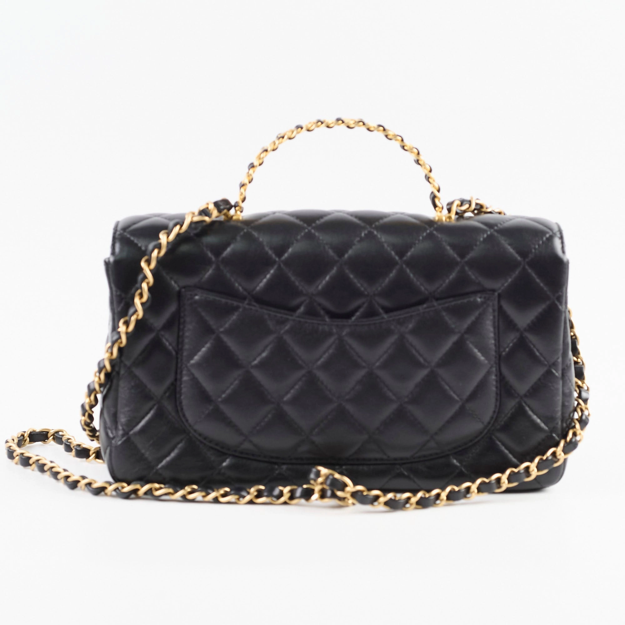 Chanel Seasonal Classic Flap Top Handle Lambskin Black 2024