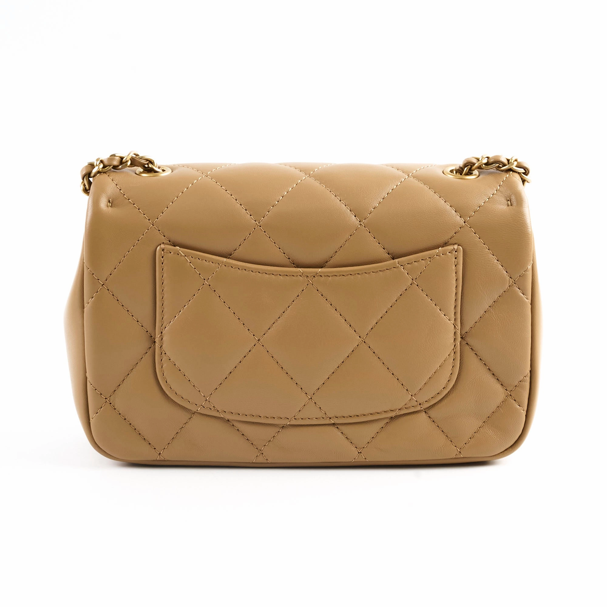 Chanel seasonal flap dark beige (microchip)